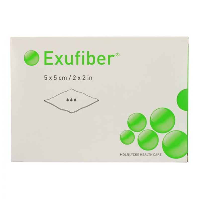 Exufiber Gelling Fibre Dressing | 5 x 5cm | Pack of 10 | Short Expiry Date