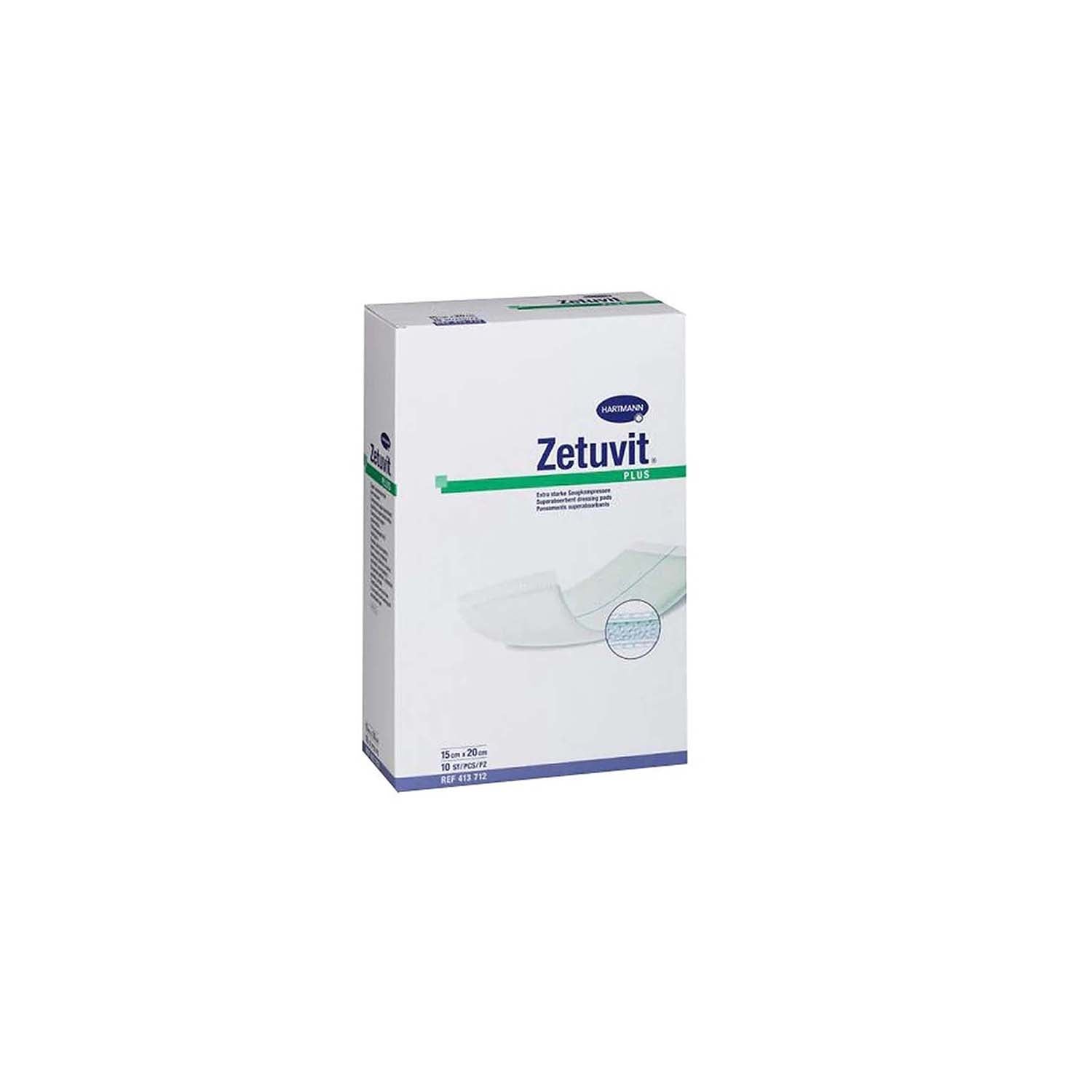 Zetuvit Plus Non-Adhesive Super Absorbent Dressing | Sterile | 15 x 20cm | Pack of 10 | Short Expiry Date