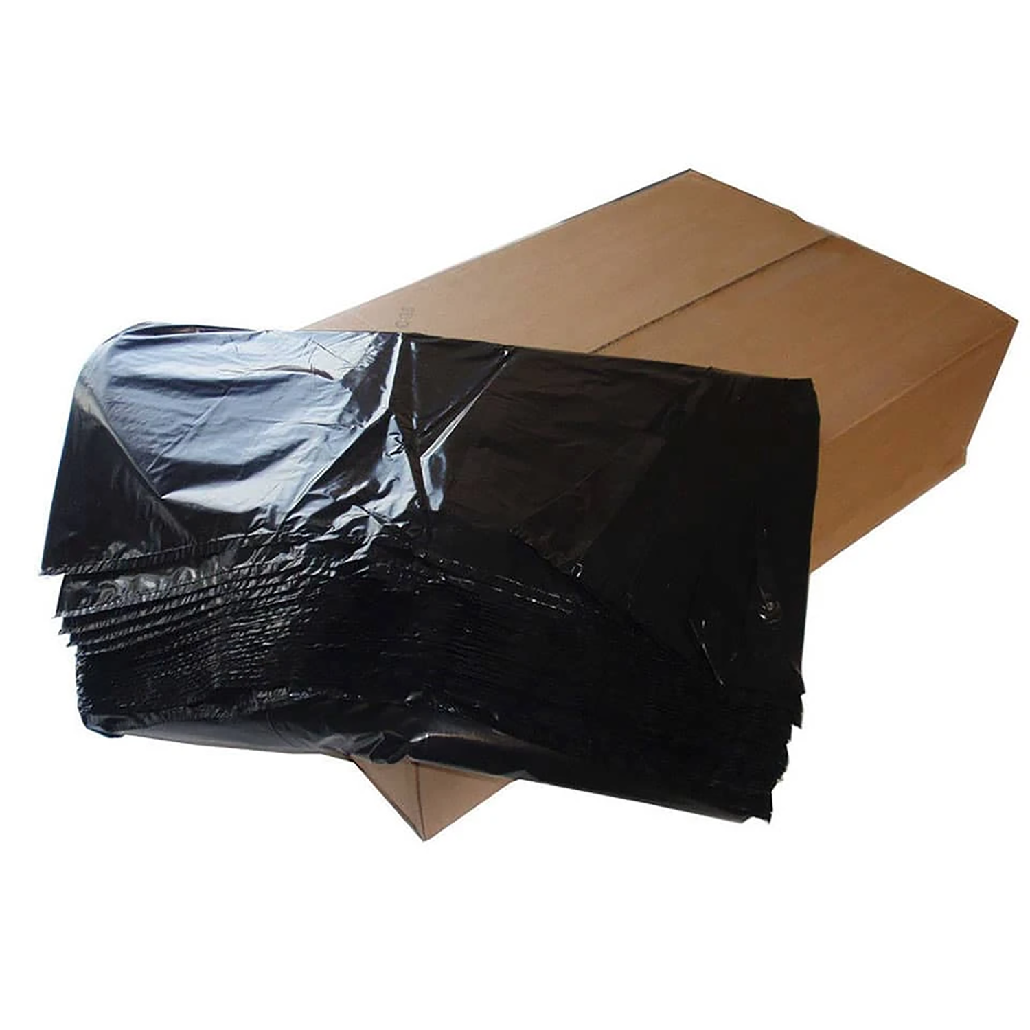 KleenMe Black Plastic Sacks | Flat Pack | Medium Duty | Pack of 200 (1)
