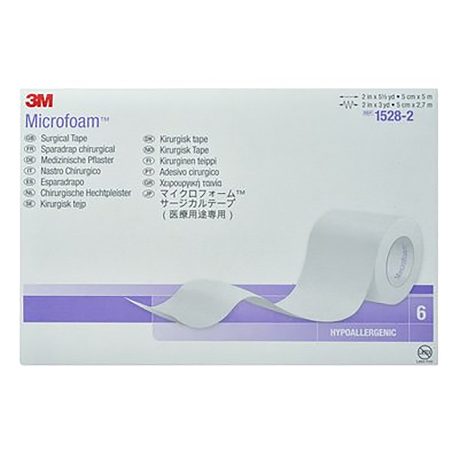 3M Microfoam Surgical Tape | 5cm x 5m | Pack of 6 | Short Expiry Date