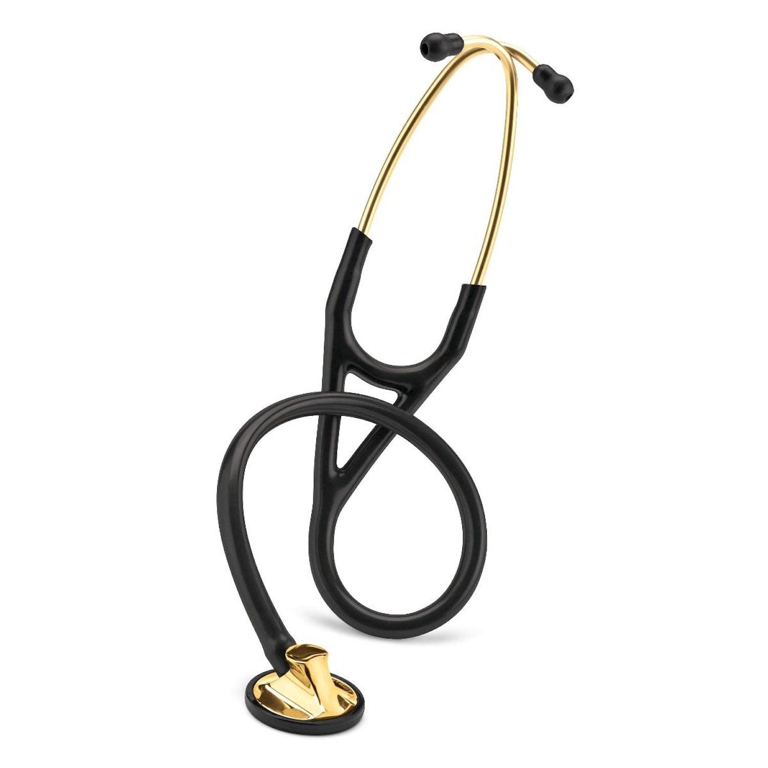 3M Littmann Master Cardiology Stethoscope | Brass Edition | Brass Finish Chestpiece & Eartubes, Black Tube