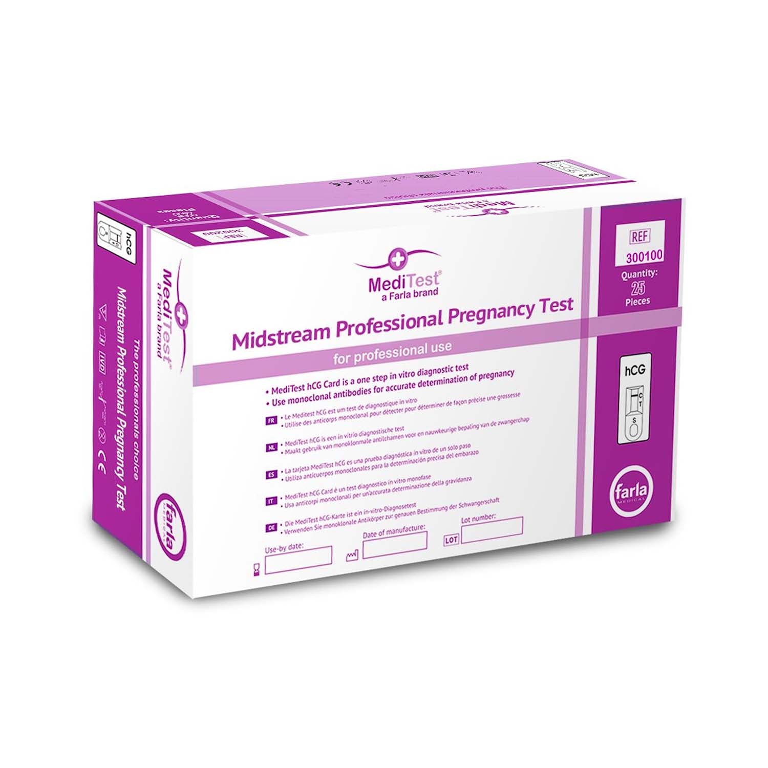 MediTest Midstream Professional Pregnancy Tests | Pack of 25