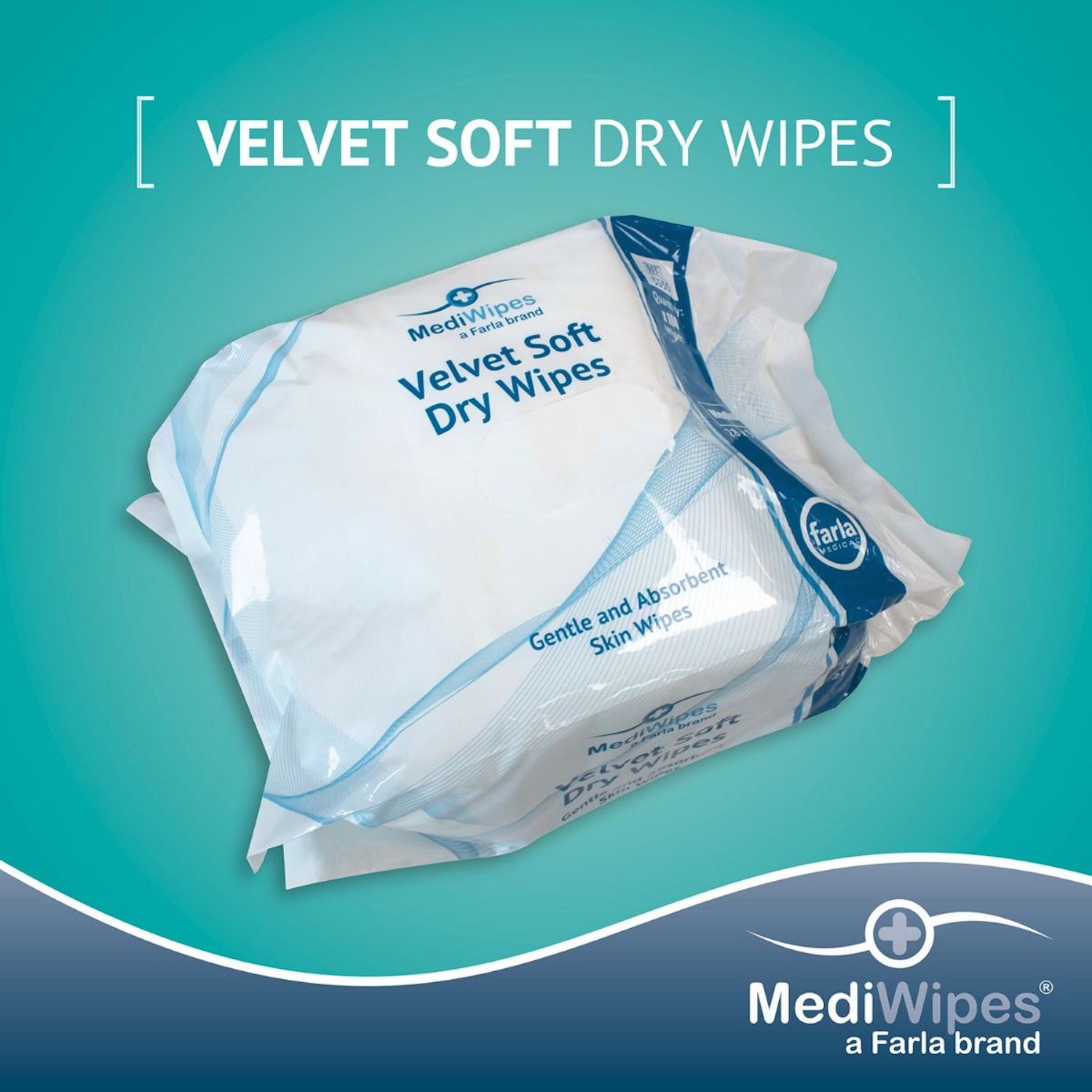 MediWipes Velvet Soft Dry Wipes | Medium | Pack of 100 (3)