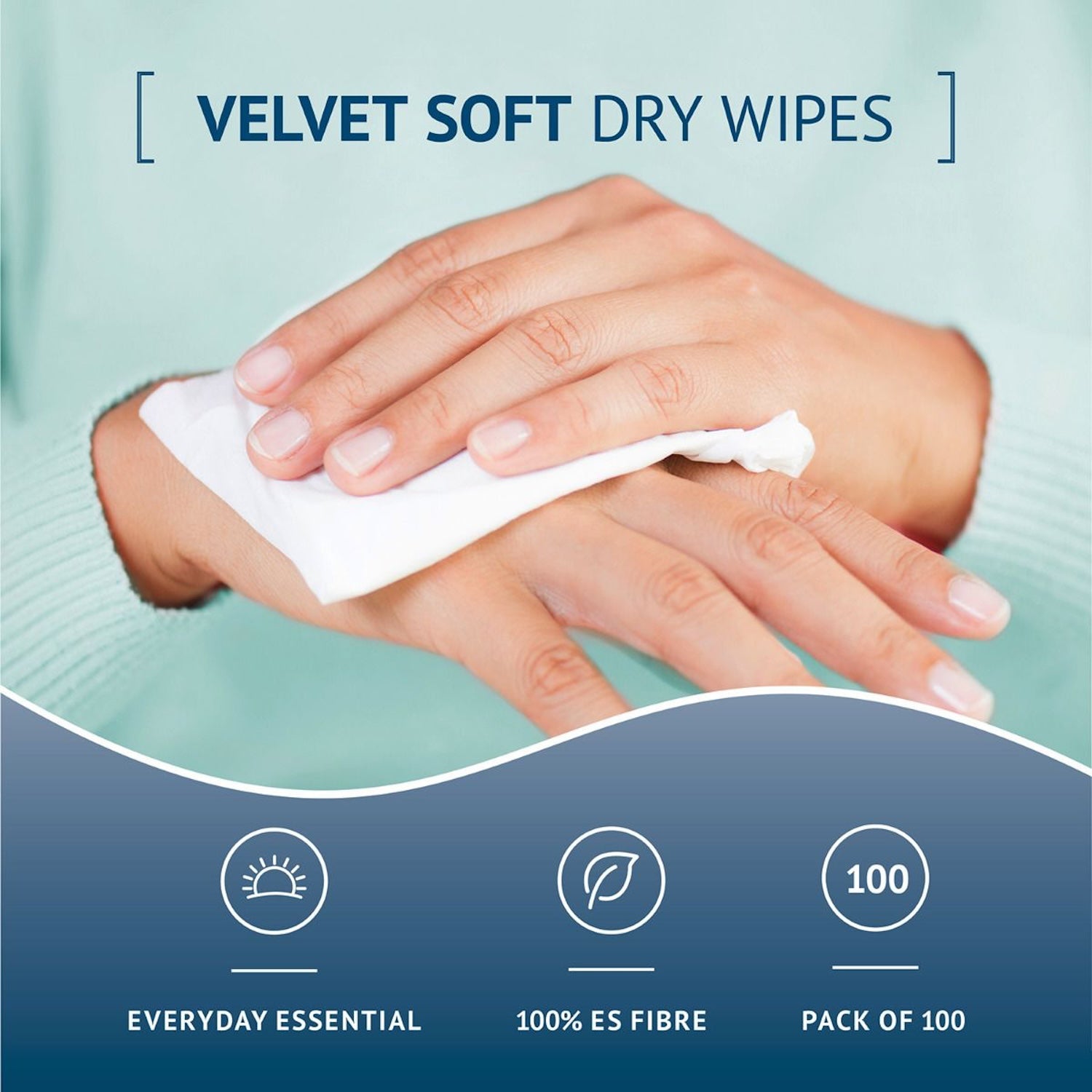 MediWipes Velvet Soft Dry Wipes | Medium | Pack of 100 (4)