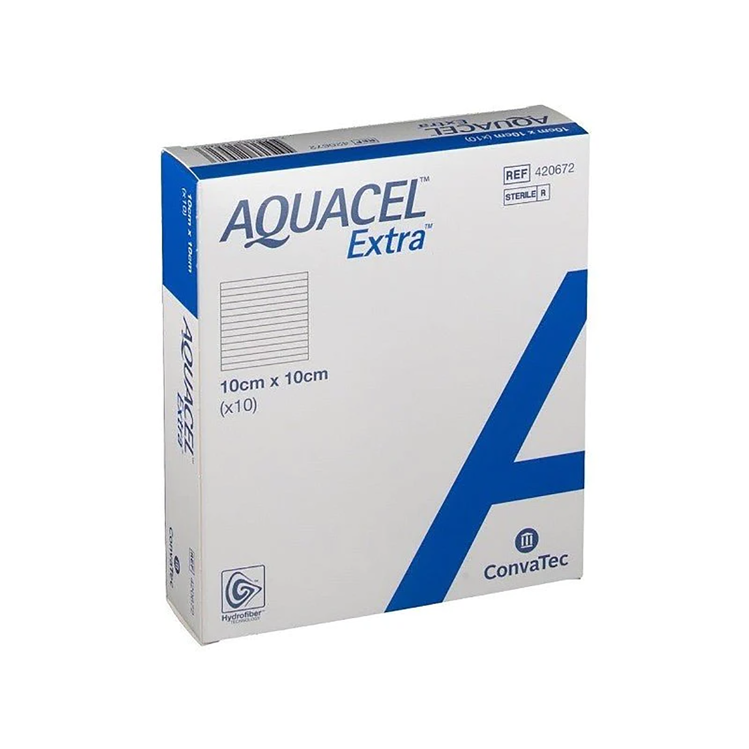 Aquacel Extra Gelling Fibre Dressing | Two Layer Hydrofiber | 10 x 10cm | Pack of 10
