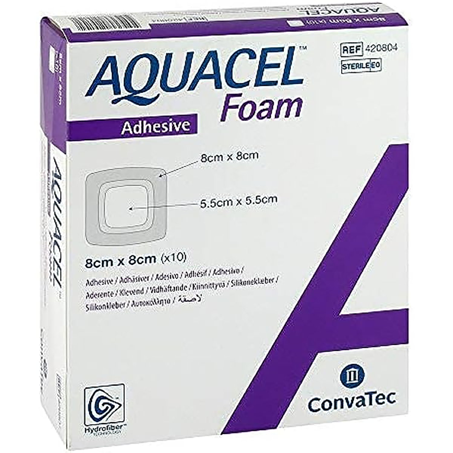 Aquacel Foam Adhesive Dressing | 8 x 8cm | Pack of 10