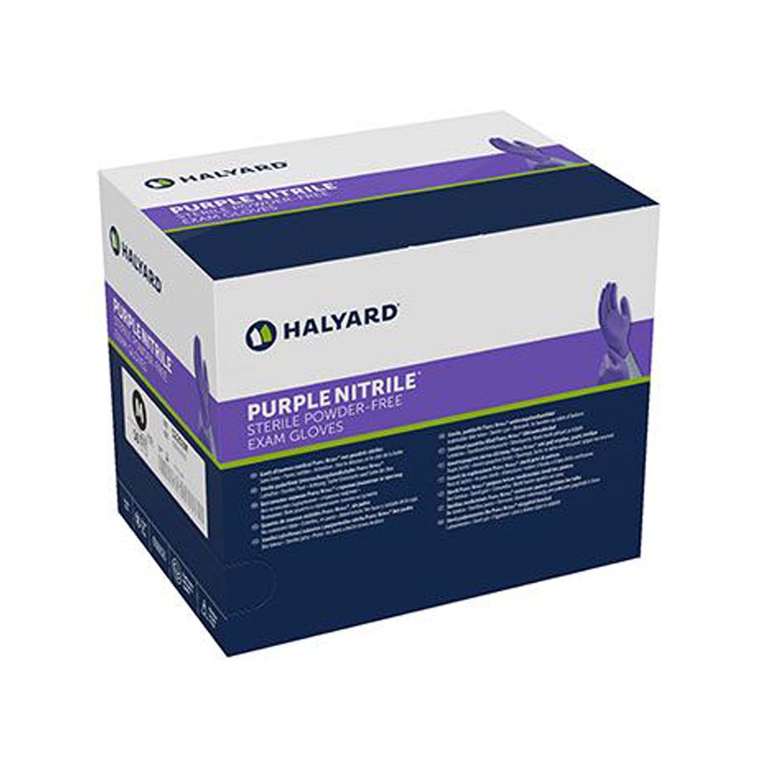 Halyard Purple Nitrile Powder-Free Exam Gloves | Sterile | Medium | Pack of 100 Pieces (50 Pairs)