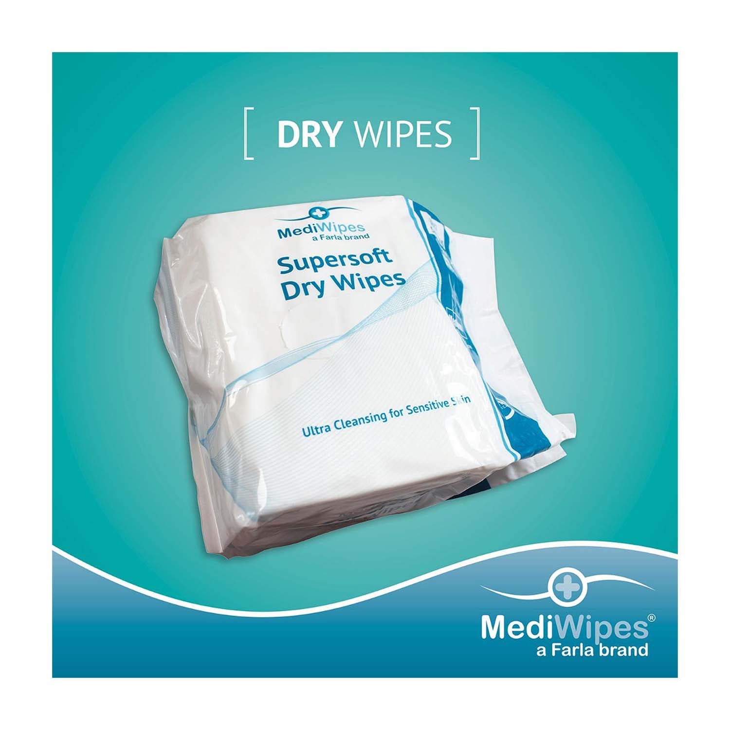 MediWipes Supersoft Dry Wipes | Medium | Pack of 80 (3)