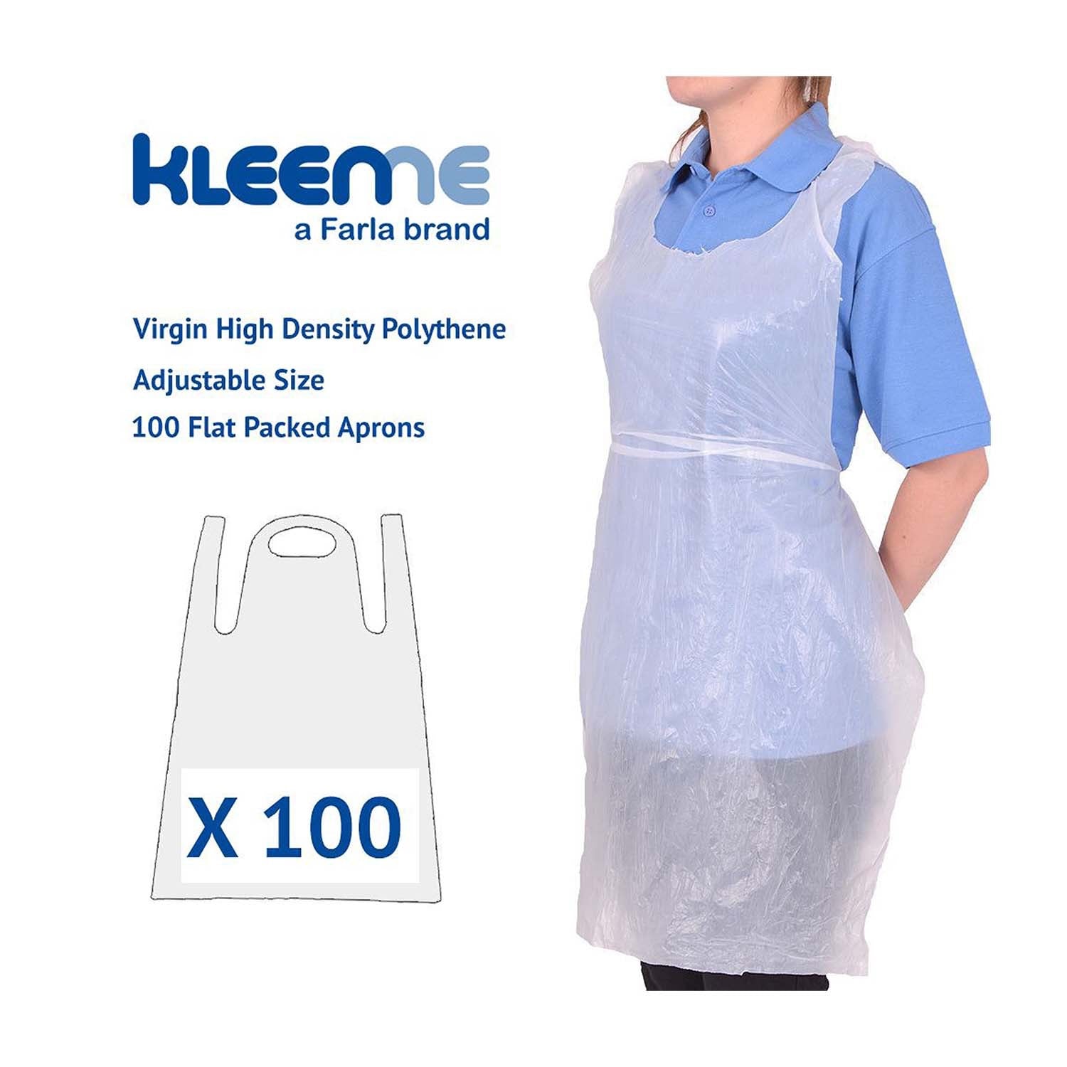 KleenMe Disposable Aprons Flat Pack | Virgin HDPE | Pack of 100