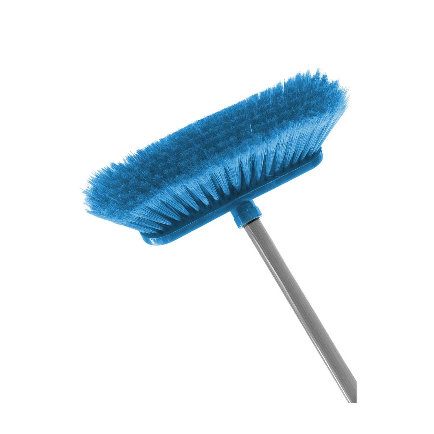 KleenMe Broom with Handle | PVC coated Wood | Blue