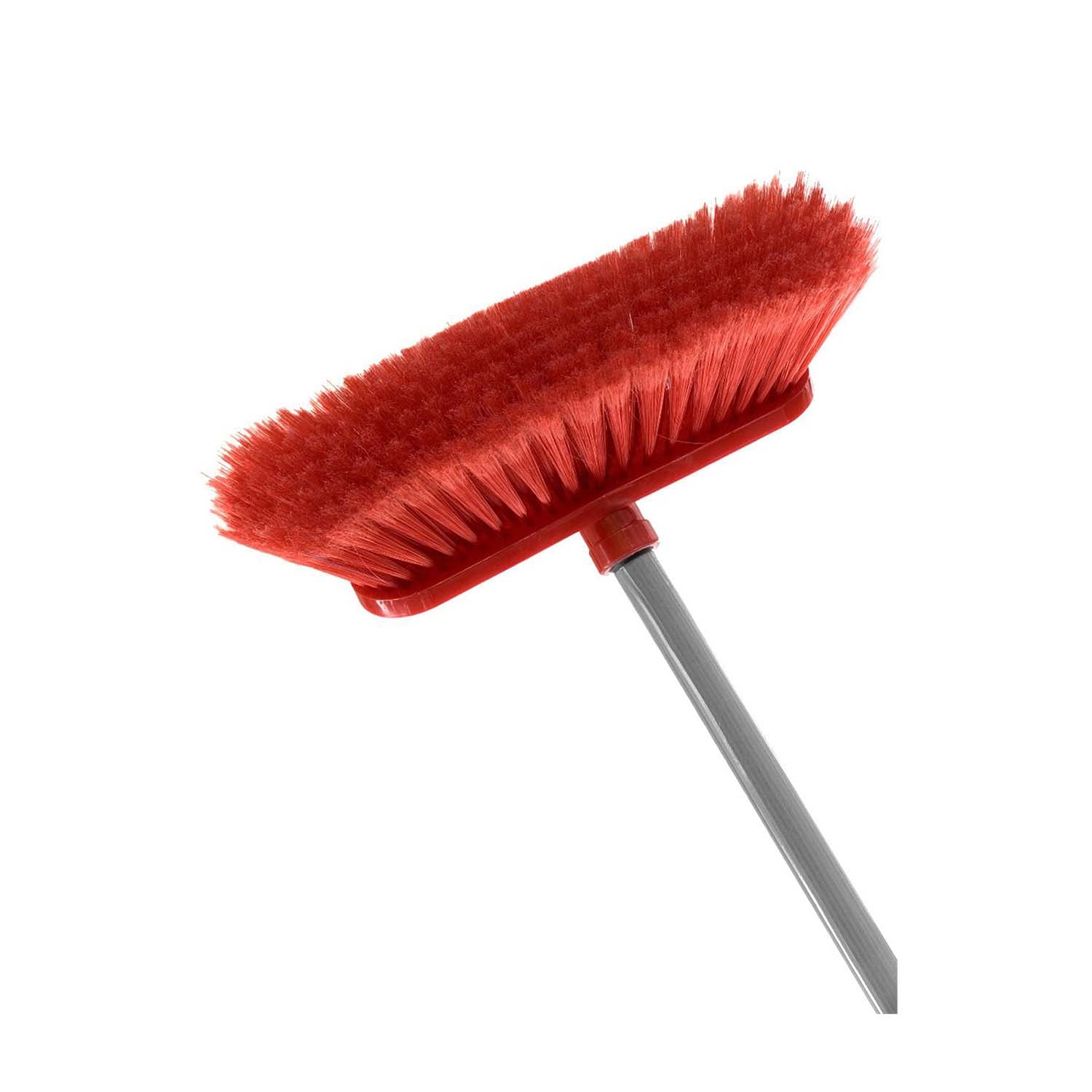 KleenMe Broom with Handle | PVC coated Wood | Red