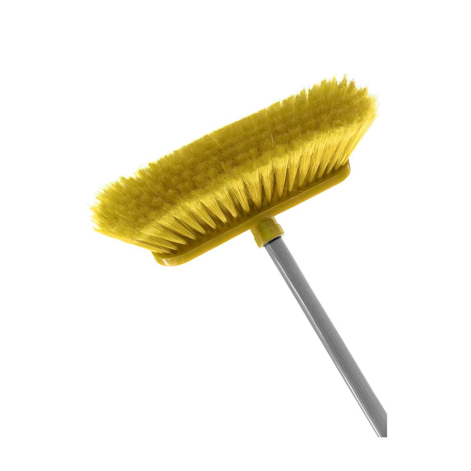KleenMe Broom with Handle | PVC coated Wood | Yellow