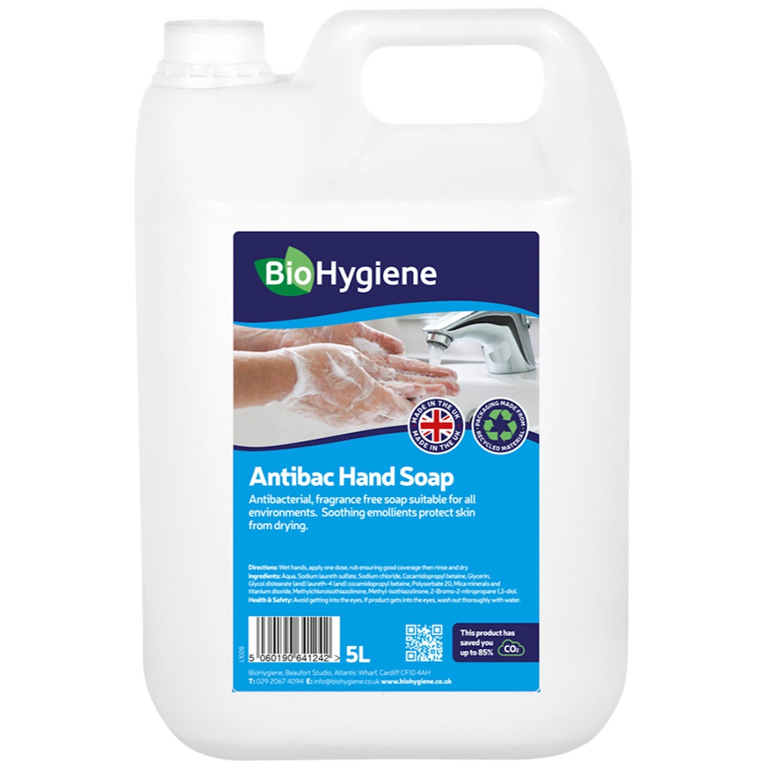 BioHygiene Antibac Hand Soap White Unfragranced | 5L | Single