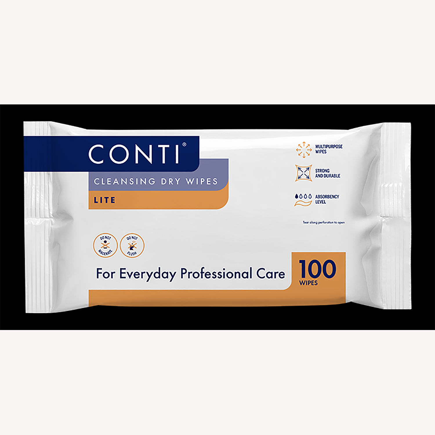 Conti Lite Patient Cleansing Dry Wipes | Pack of 100