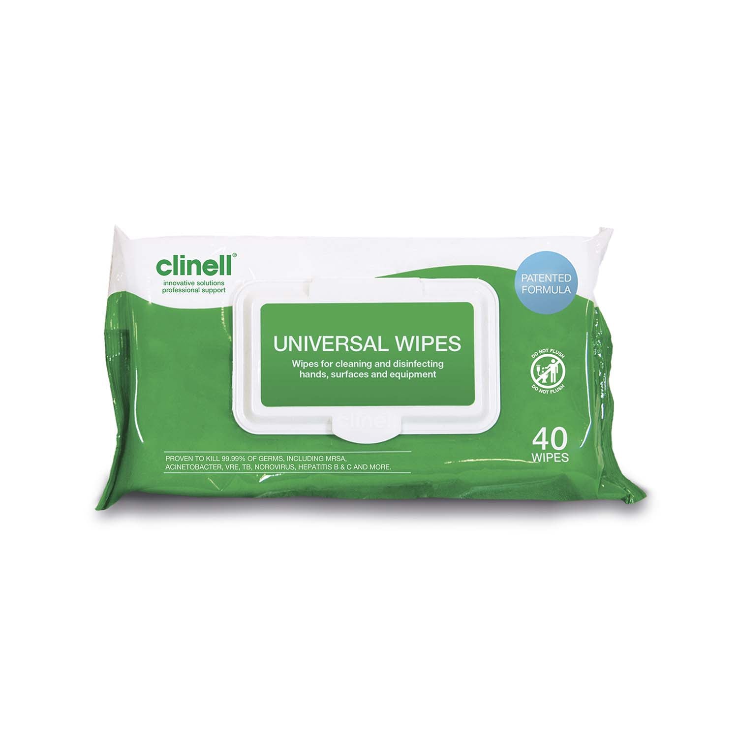 Clinell Universal Sanitising Wipes | 200 x 200mm | Pack of 40