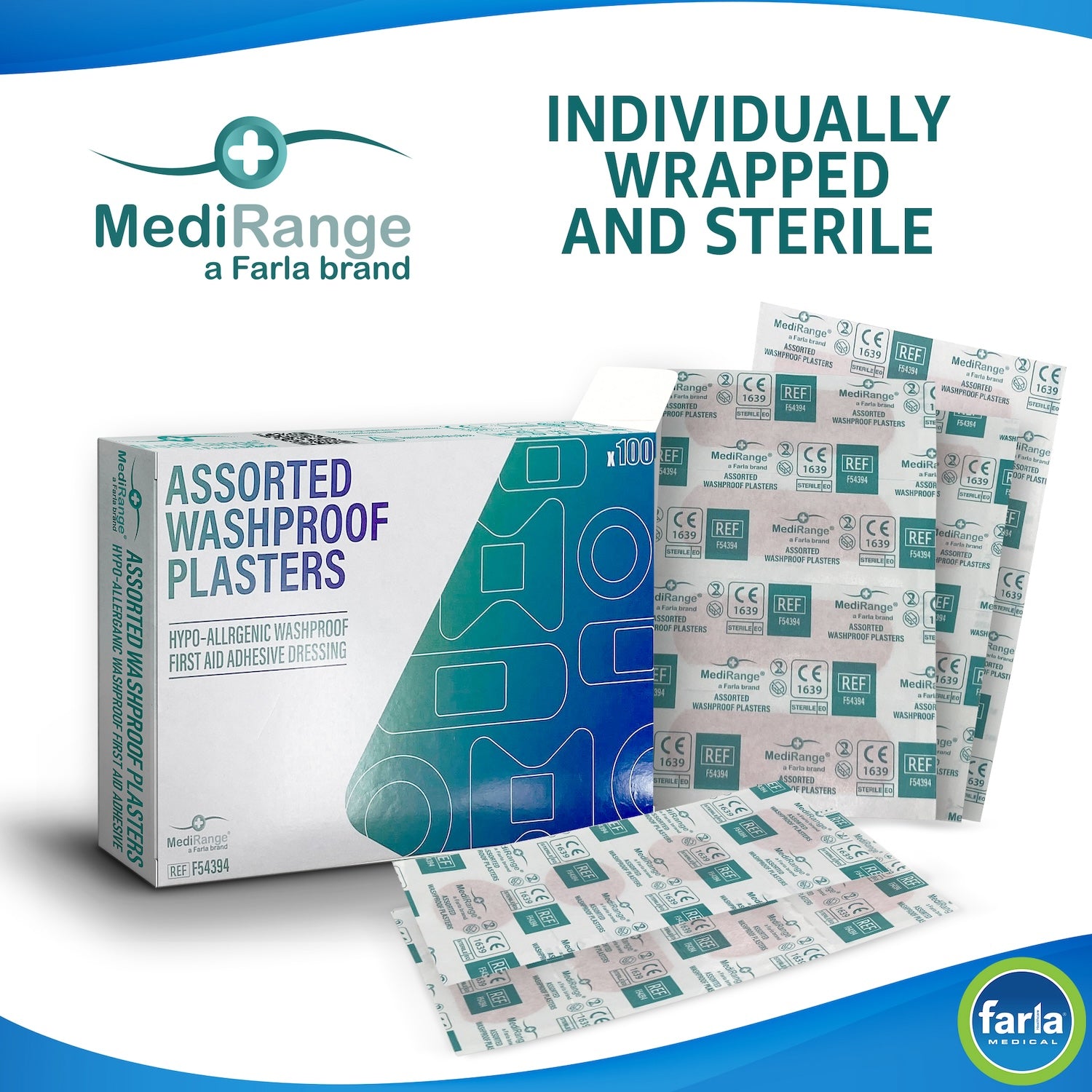 MediRange Assorted Plasters | Washproof | Pack of 100 (1)