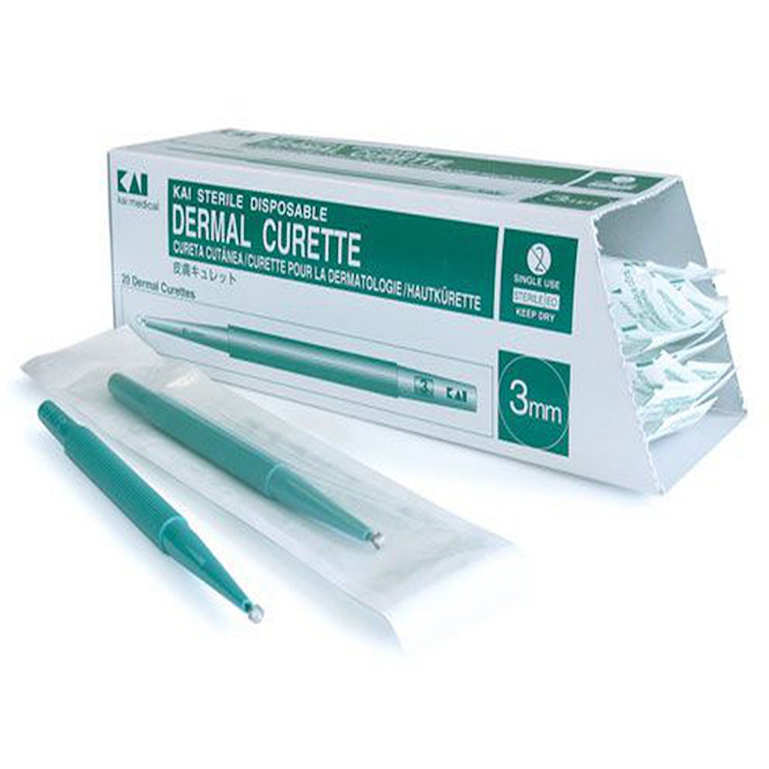 Kai Disposable Dermal Curettes | 4mm | Pack of 20 (1)