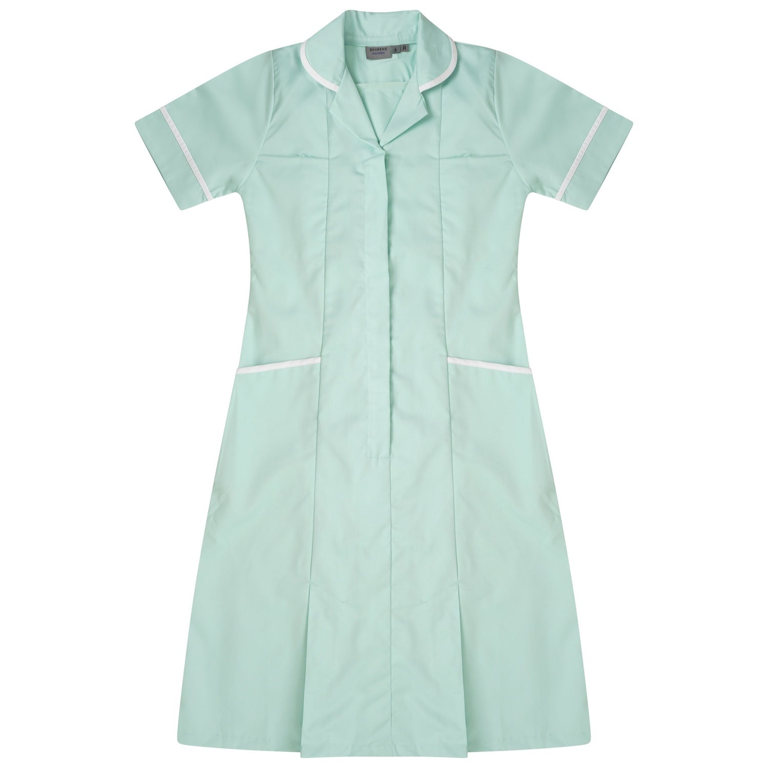 Ladies Healthcare Dress | Round Collar | Eau de Nil/White Trim