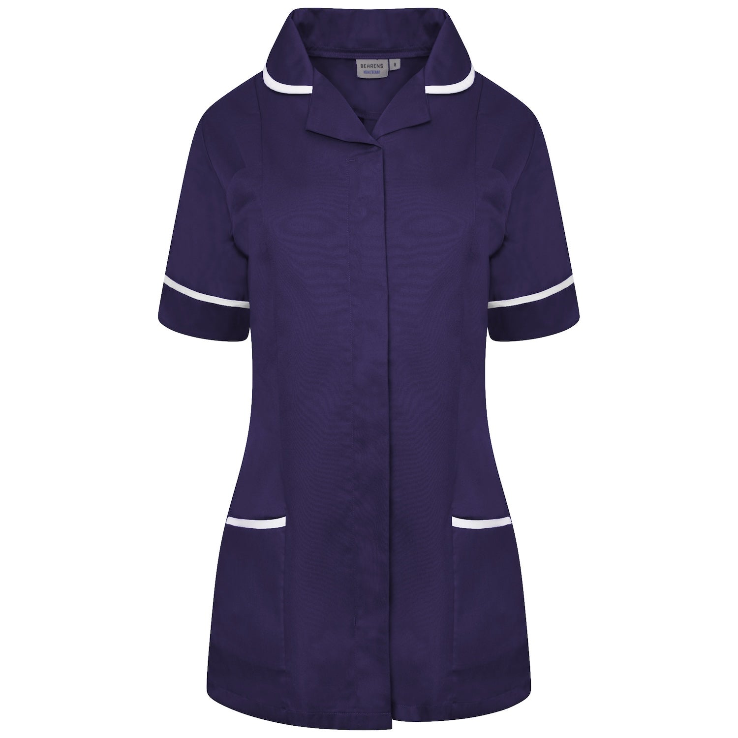 Ladies Healthcare Tunic | Round Collar | Navy/White Trim