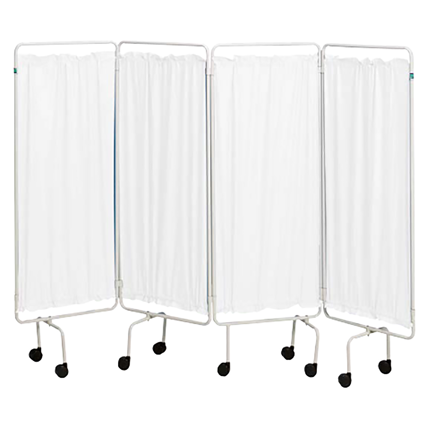 White Screen Frame | Green Curtains | 4 Panels