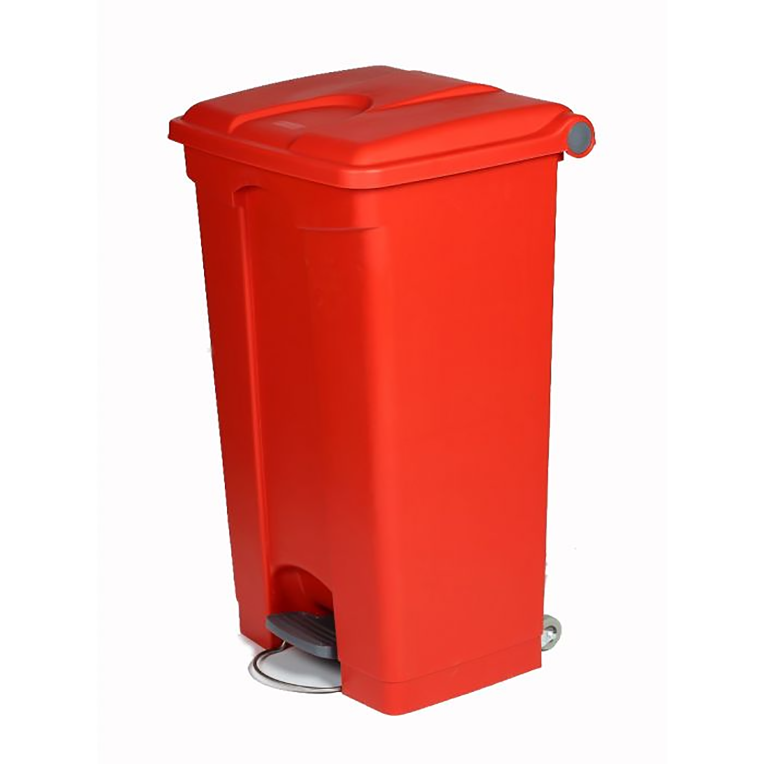Plastic Pedal Bin | 90L | Red Body | Red Lid