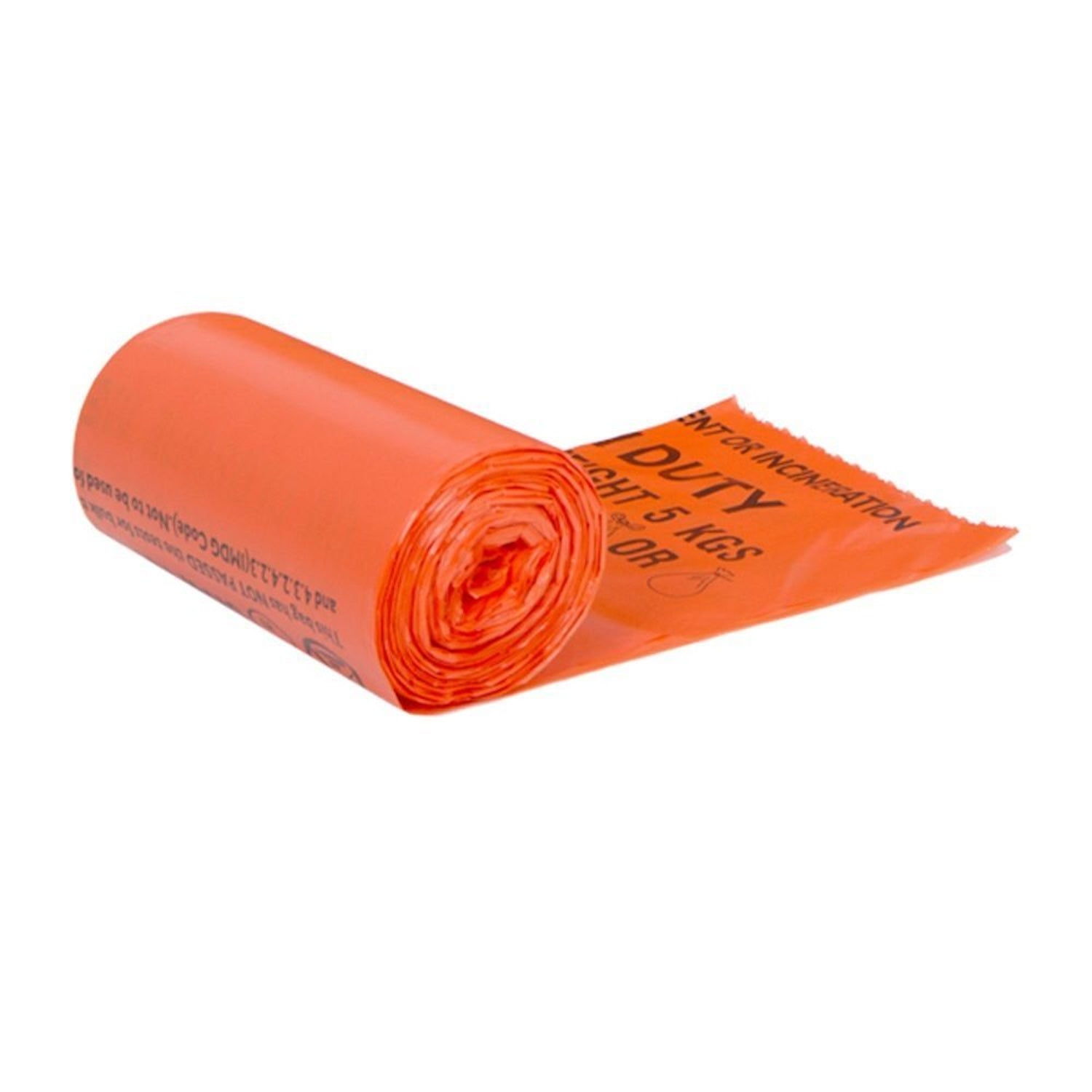 KleenMe Clinical Waste Sacks | Medium Duty | Orange | Roll of 25 (3)