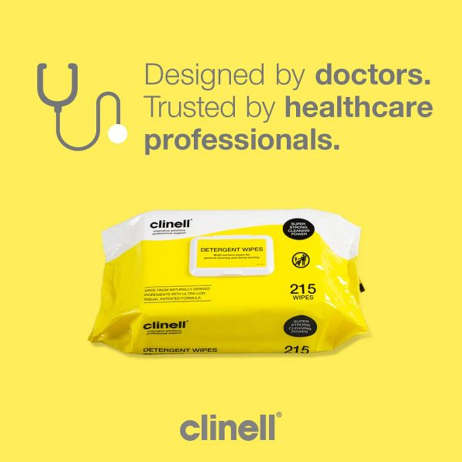 Clinell Detergent Wipes | 22 x 27.5cm | Pack of 215 (1)