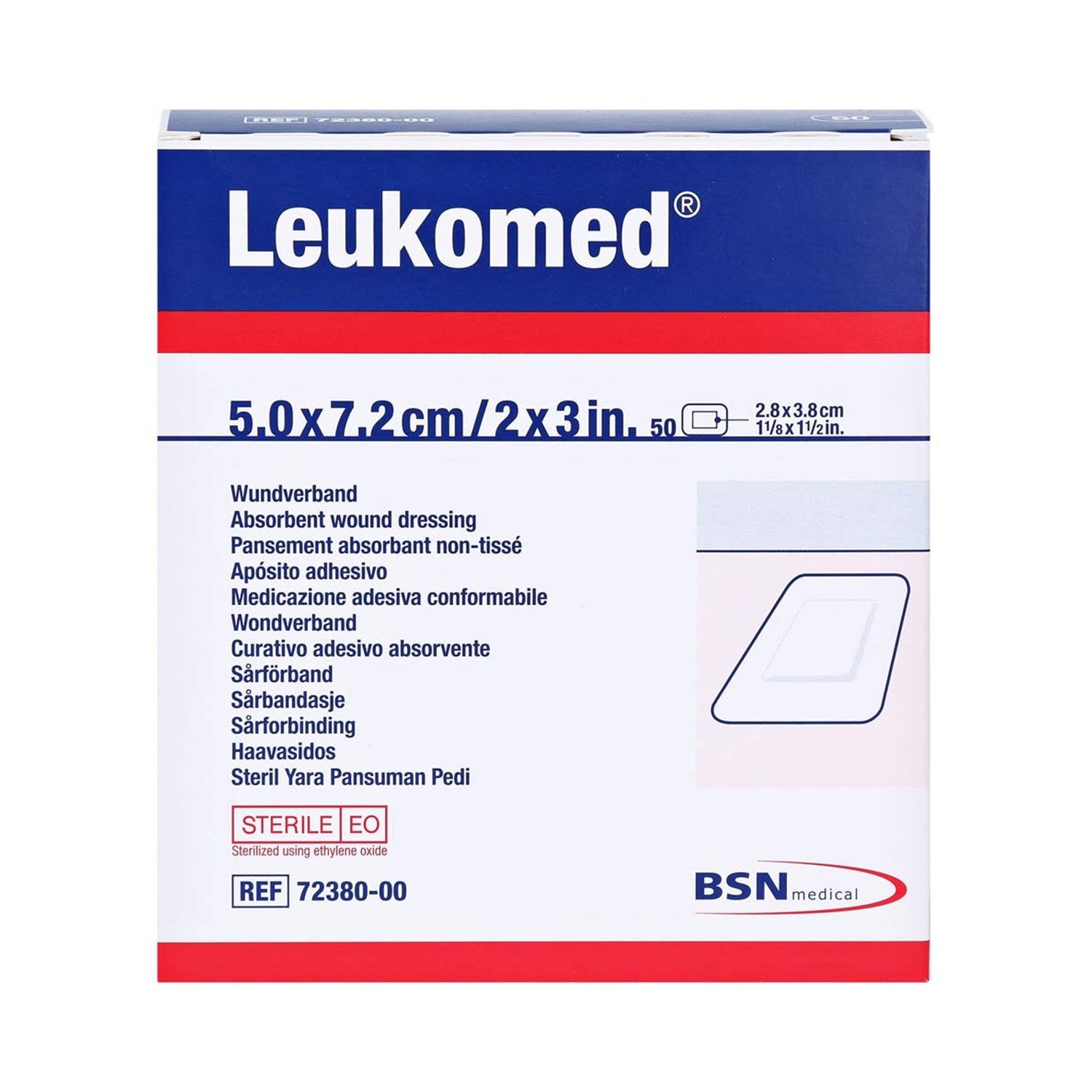 Leukomed Dressings | Non Woven Wound Dressing | 7.2 x 5cm | Pack of 50 (5)