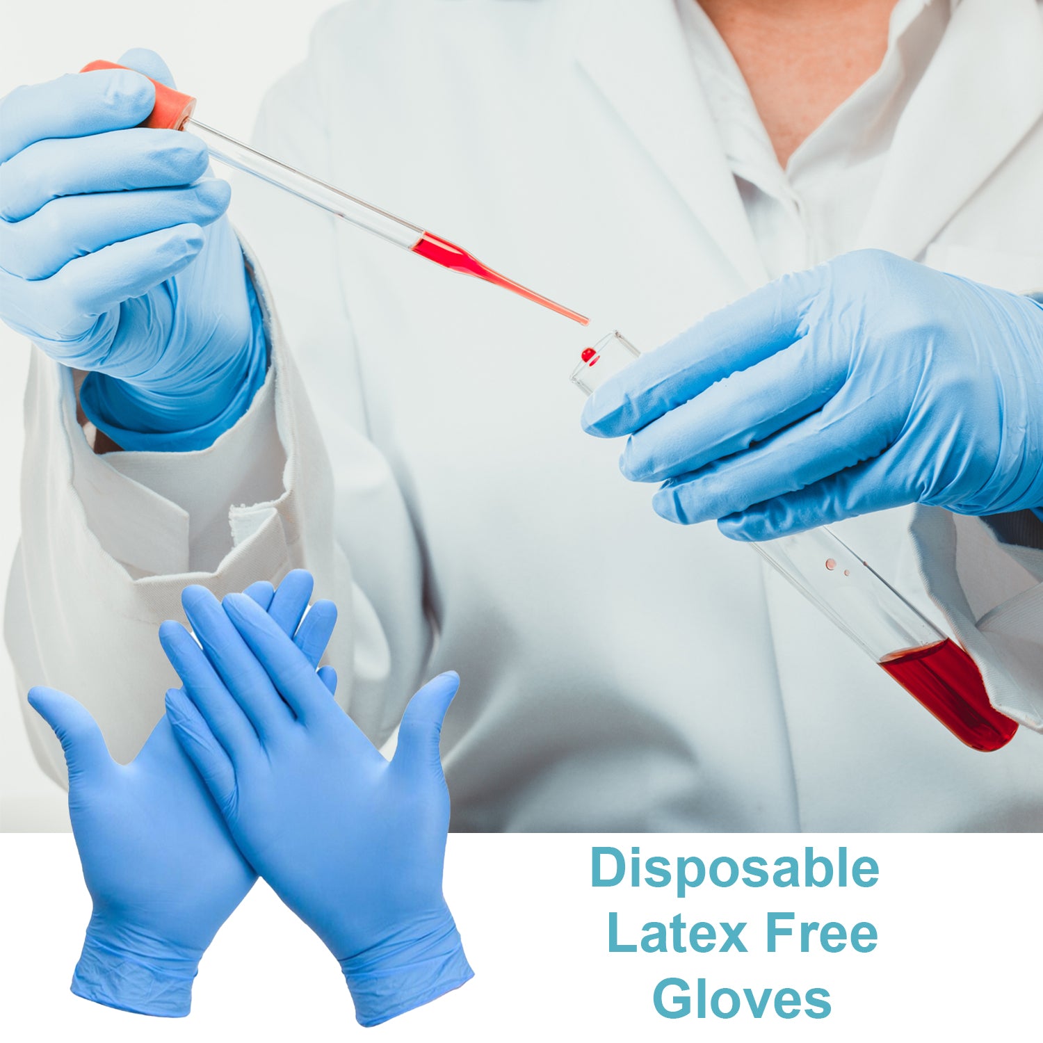 Premier AF Nitrile Examination Gloves | Sterile | Latex Free | Medium | Pack of 50 Pairs (2)