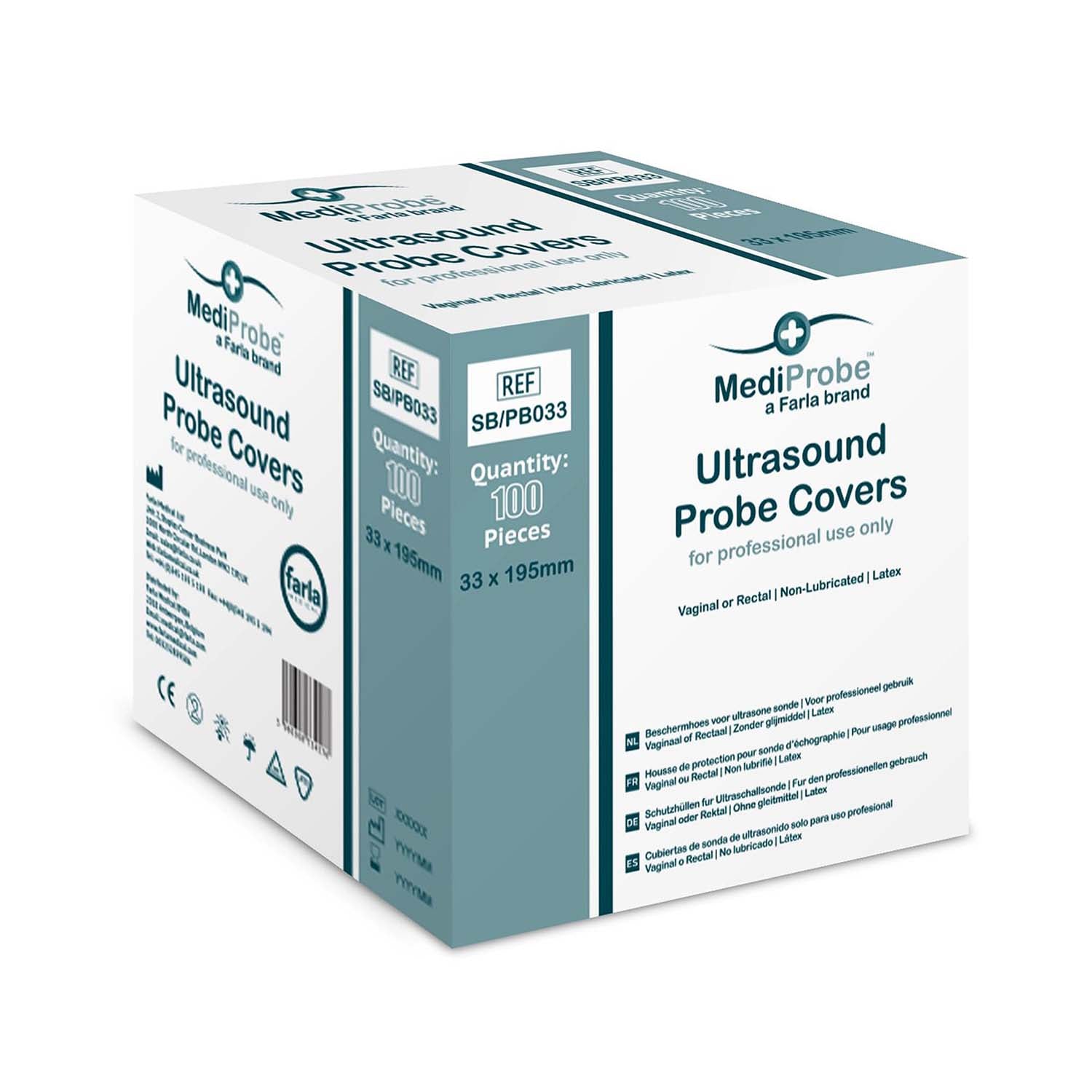 MediProbe Ultrasound Probe Covers | 35 x 195mm | Pack of 100