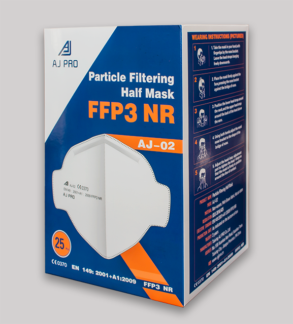 FFP3 NR Face Masks without valvue| EN 149:2001+A1:2009 | Pack of 25 | Short Expiry Date (1)