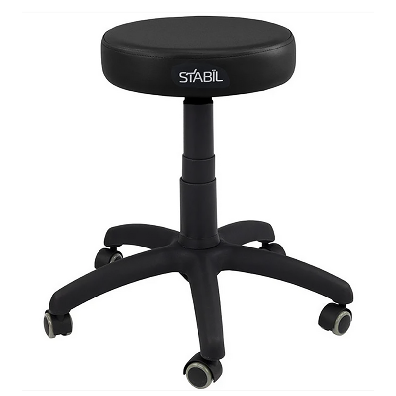 Stabil Premium Rolling Stool | Black | Single