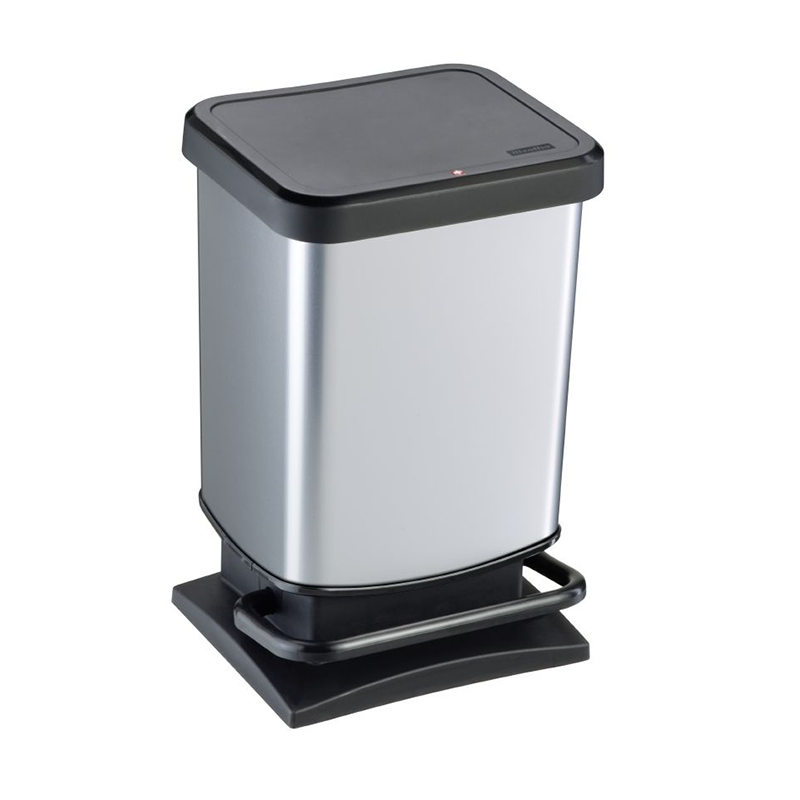 Pedal Bin | Plastic | 20L | Metal Look Finish | Silver | Single