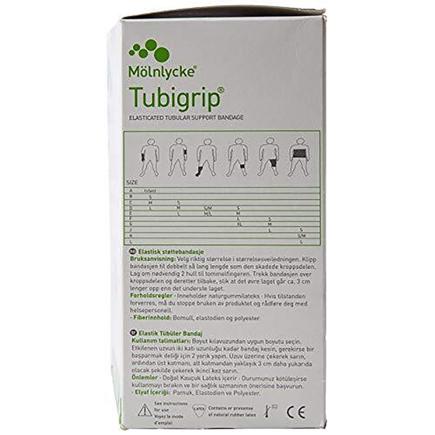 Tubigrip Multi-Purpose Elasticated Tubular Support Bandage | Natural | Size: F | 1m Roll | Case of 60 (3)