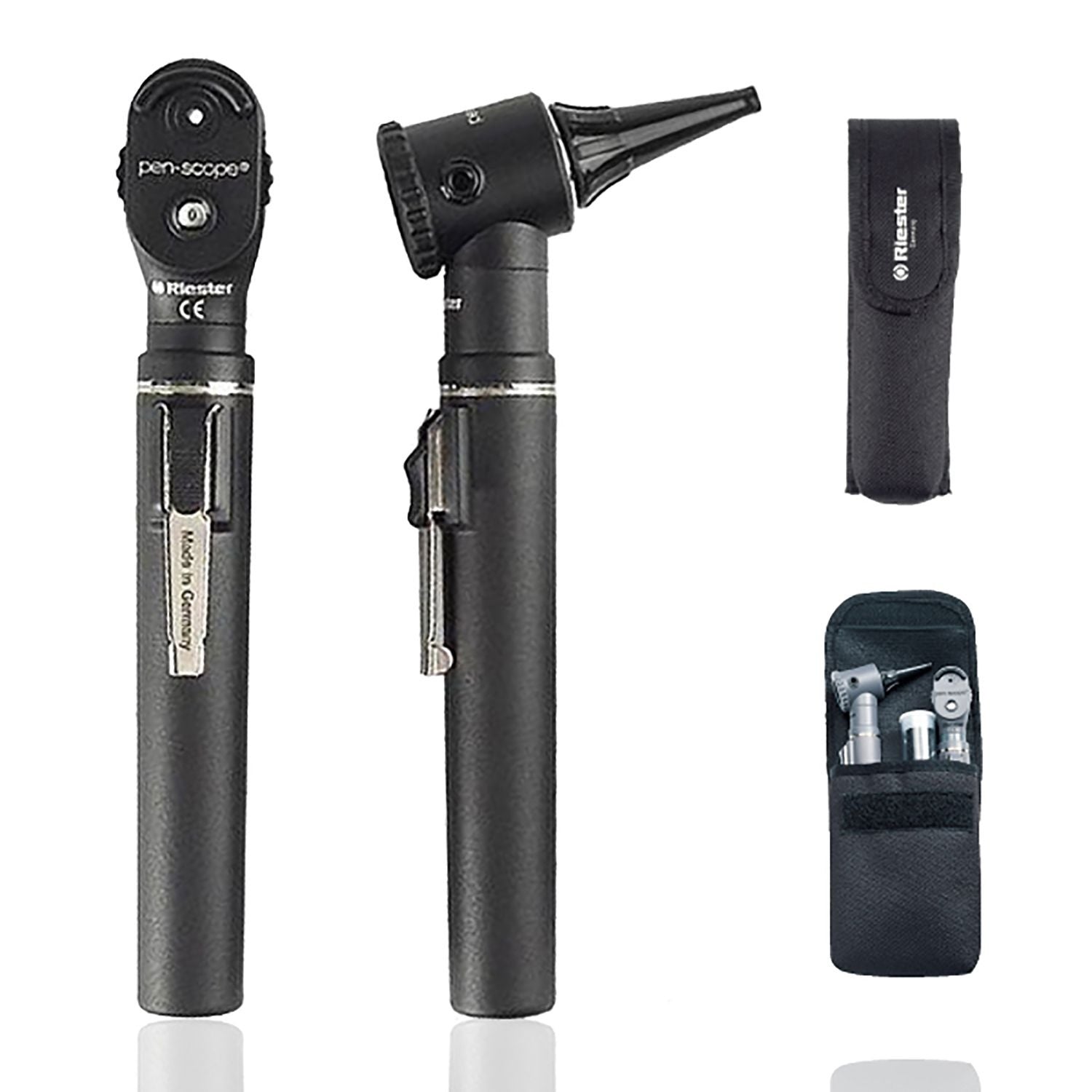 Riester Penscope Otoscope / Ophthalmoscope Set | 2.7V with Pouch | Black