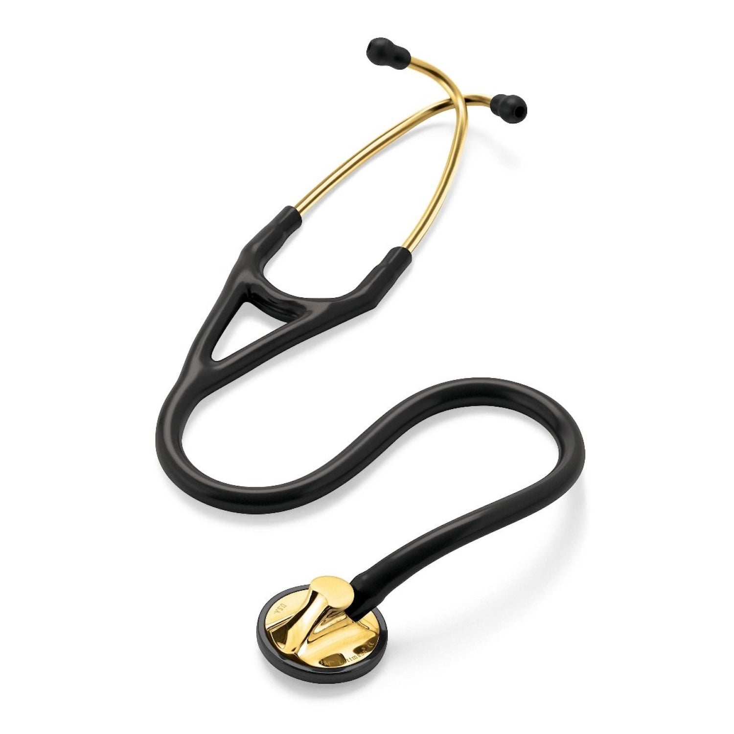 3M Littmann Master Cardiology Stethoscope | Brass Edition | Brass Finish Chestpiece & Eartubes, Black Tube (1)