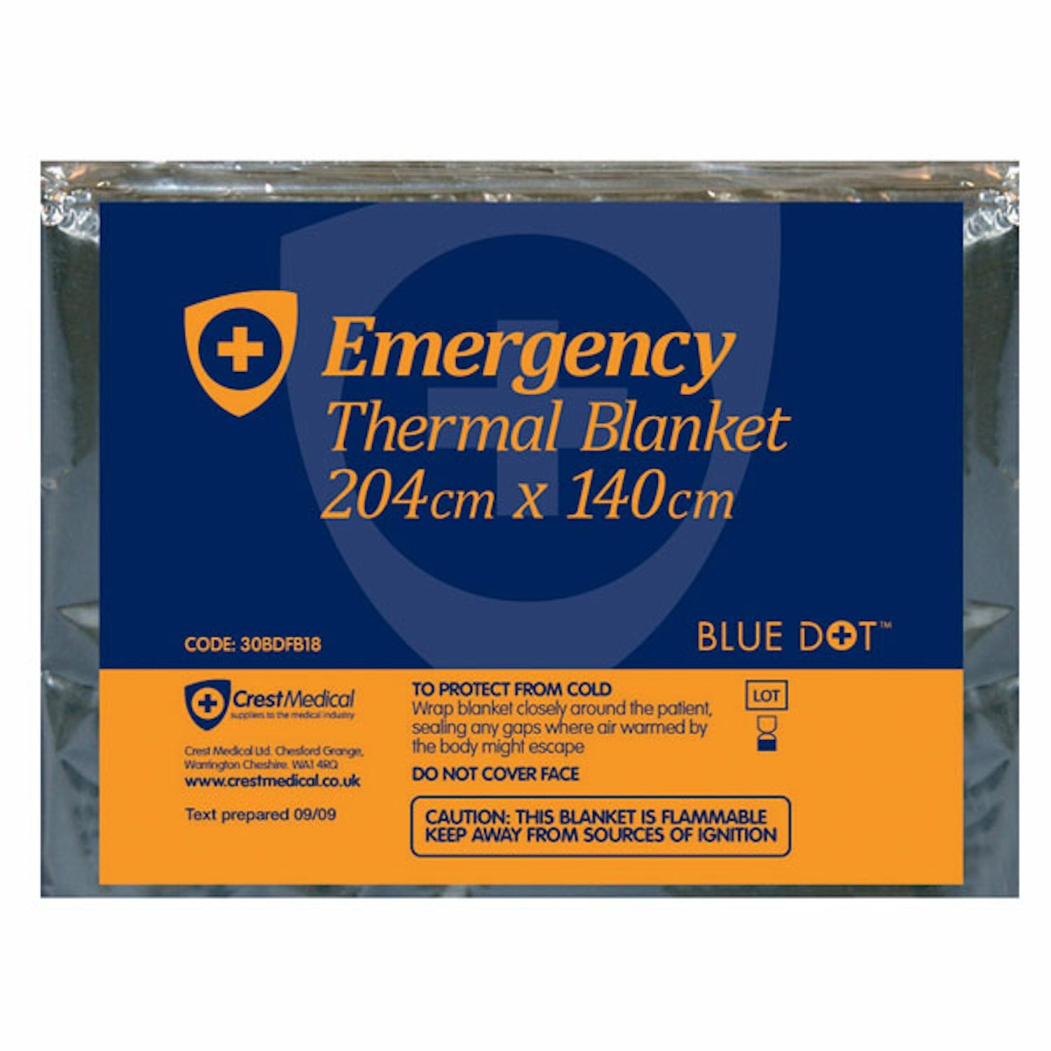 Blue Dot Emergency Thermal Blanket | 204 x 140cm