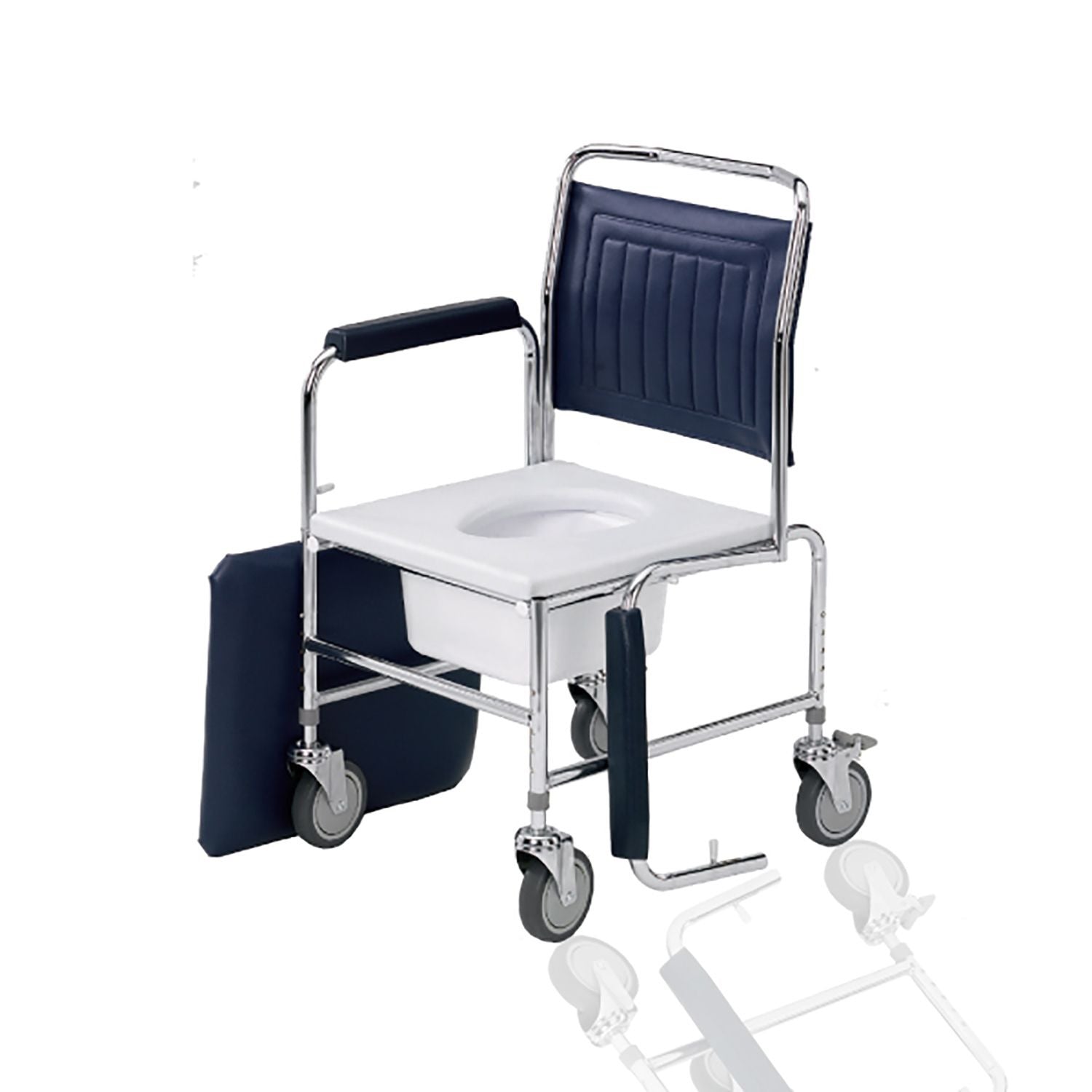 Height Adjustable Drop Arm Mobile Commode