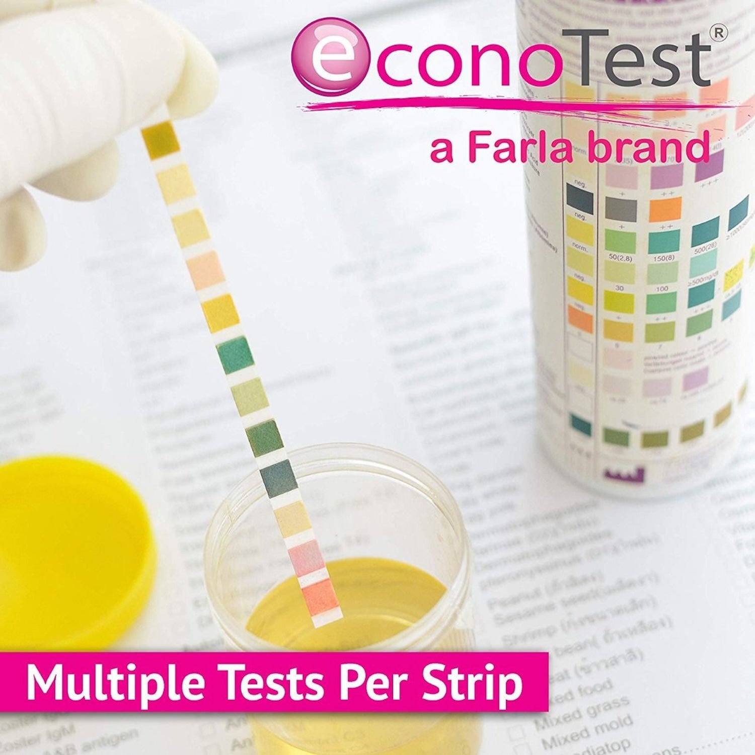 econoTest Urinalysis Reagent Strips | 2 Parameter | Pack of 50 | Short Expiry Date (4)