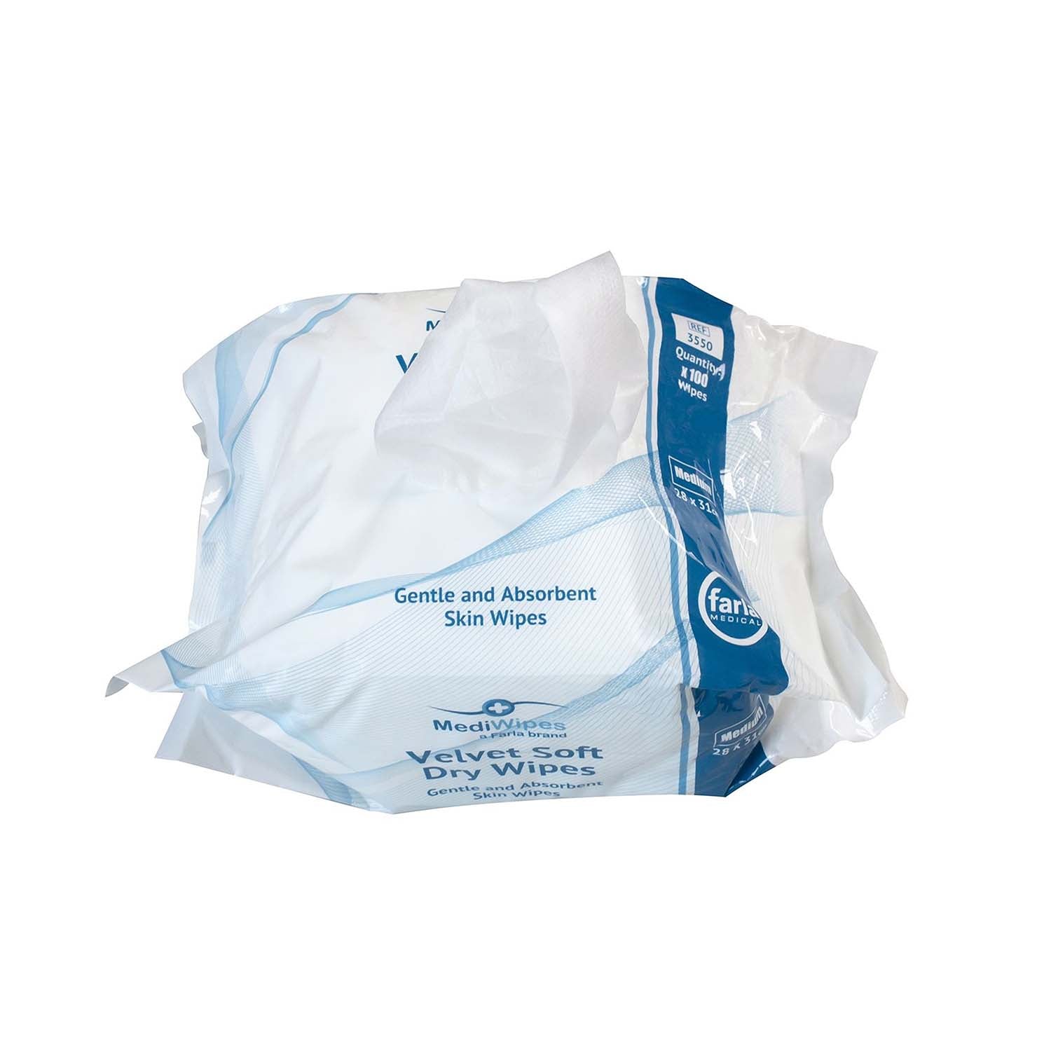 MediWipes Velvet Soft Dry Wipes | Medium | Pack of 100
