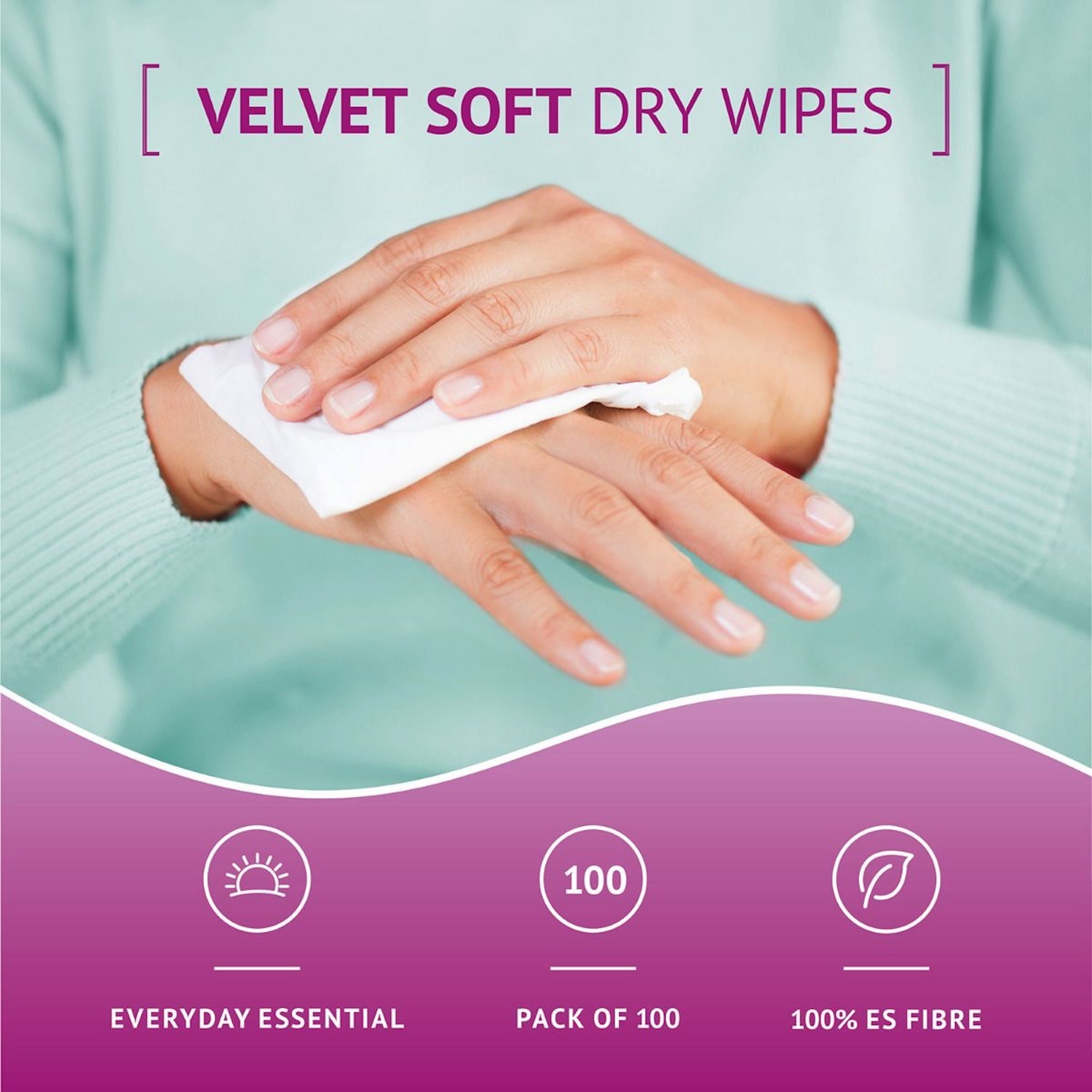 MediWipes Velvet Soft Dry Wipes | Large | Pack of 100 (1)