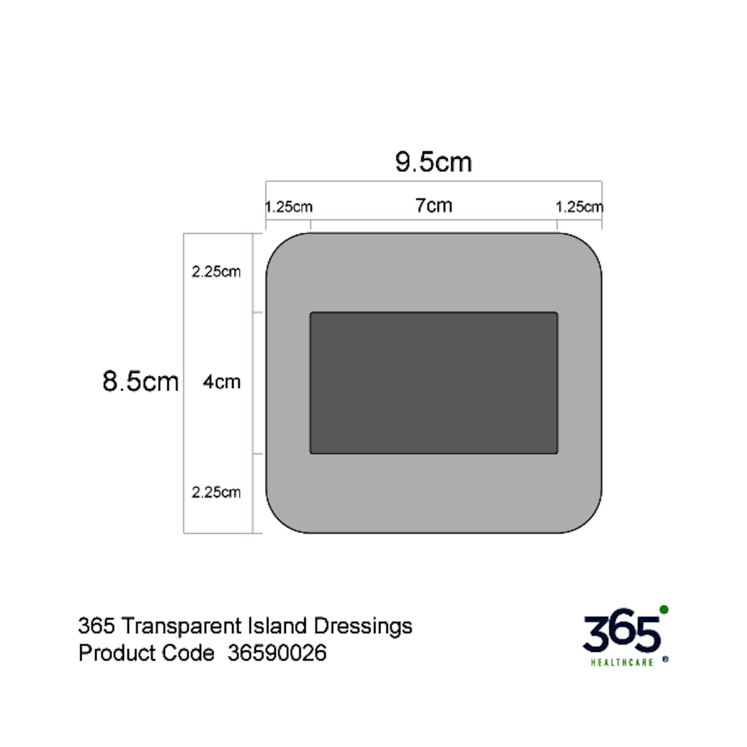 365 Transparent Island Dressings | 8.5 x 9.5cm | Pack of 50 (3)