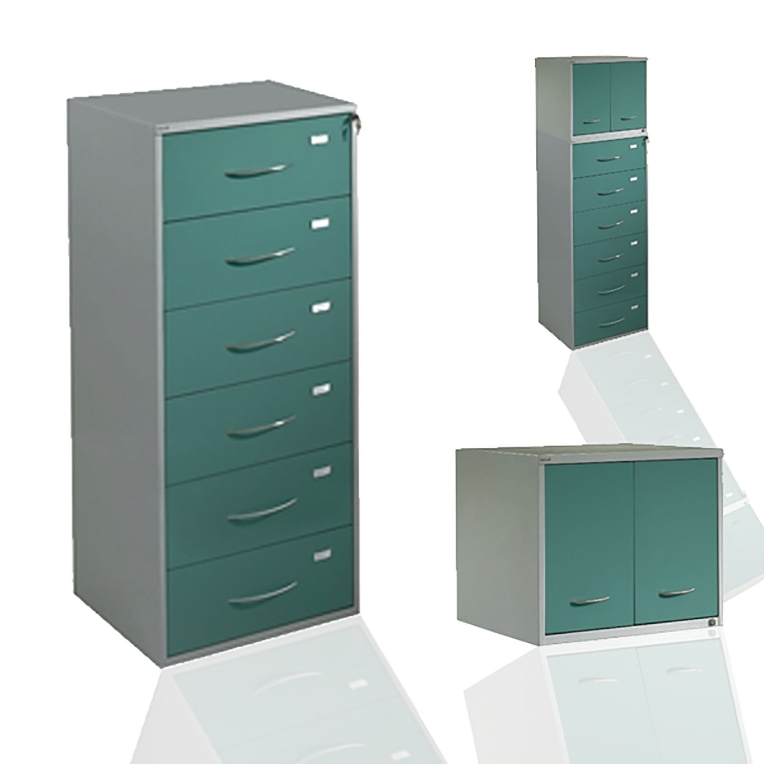 BH Amerson 2 Vertical Drawers Cabinet | Cream Frame & Drawers | Placed With a Wall against the Left (1)