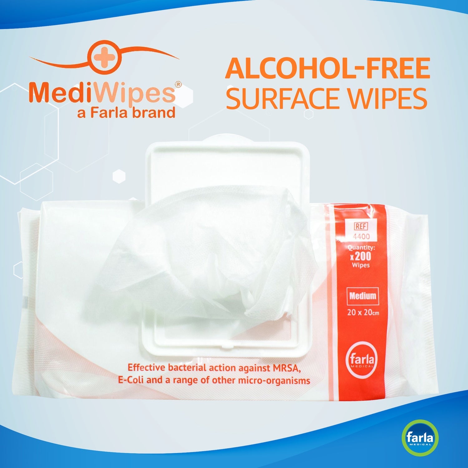 MediWipes Alcohol Free Surface Wipes | Moist | Medium | Pack of 200 (1)