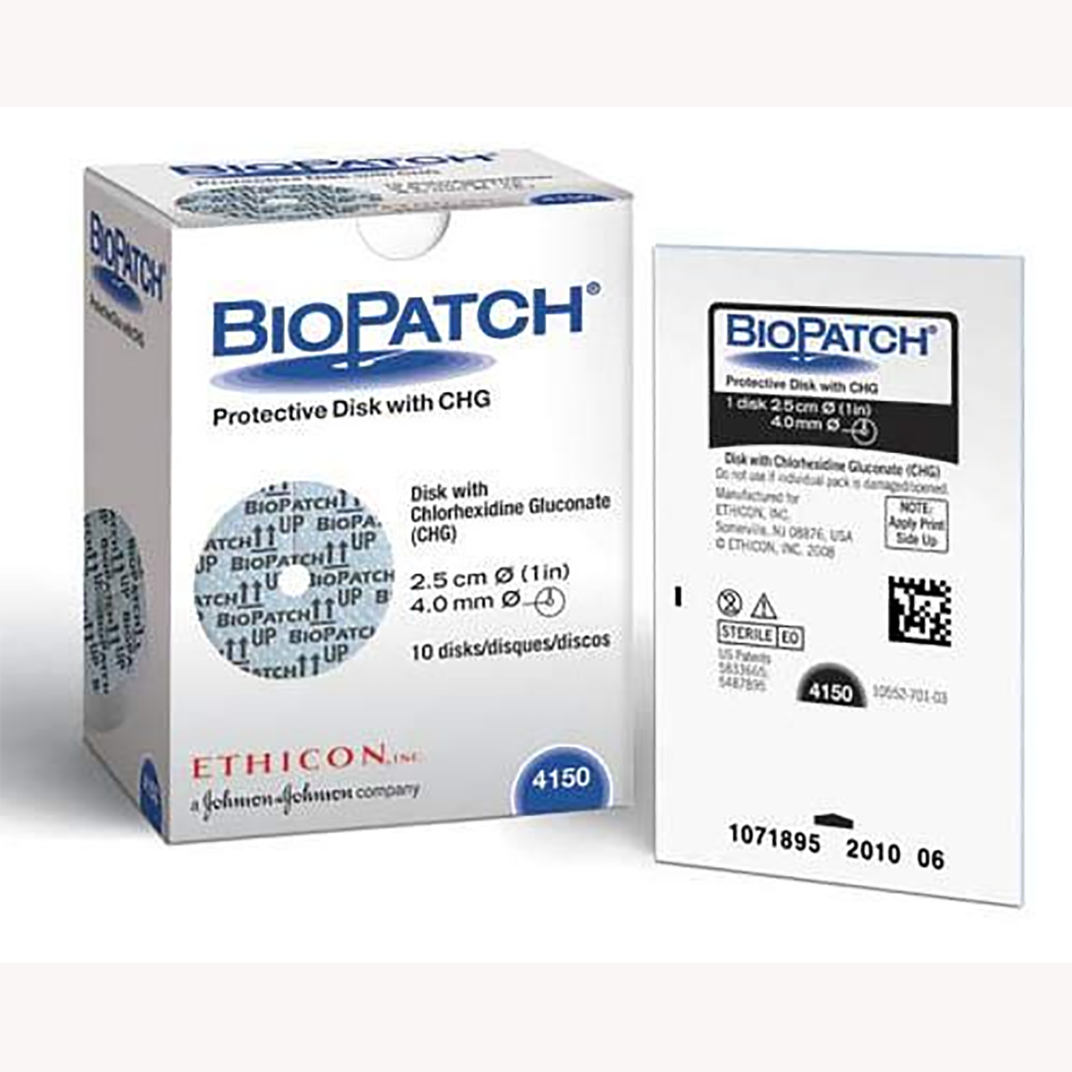 Ethicon Biopatch Protective Disk | 2.5cm/4mm Hole | Pack of 10 (1)