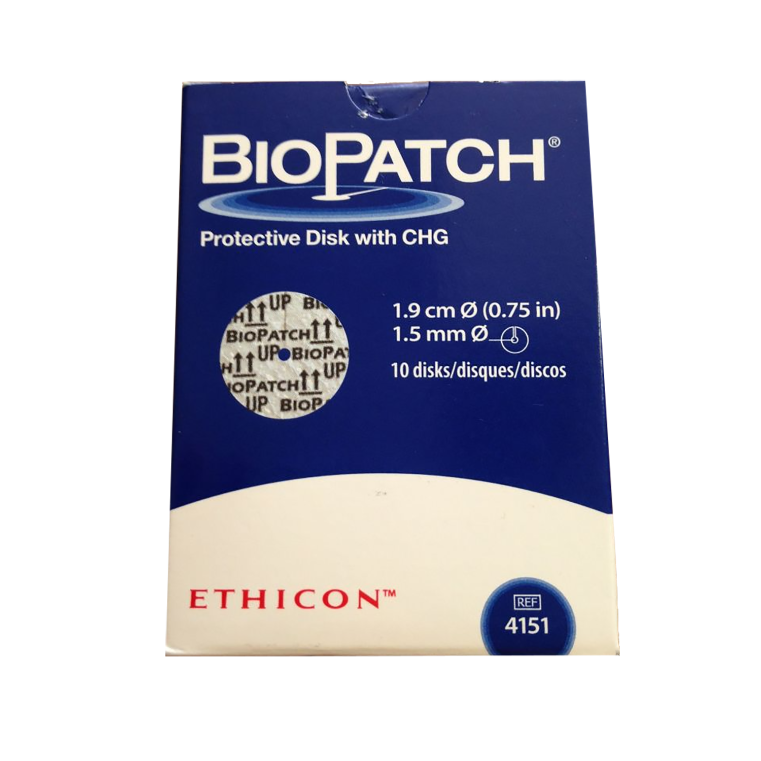 Ethicon Biopatch Protective Disk | 1.9cm /1.5mm Hole | Pack of 10 (1)