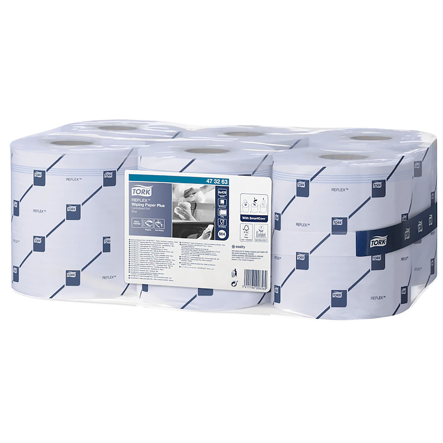 Tork Reflex Wiping Paper Towel Plus | Blue | Pack of 6