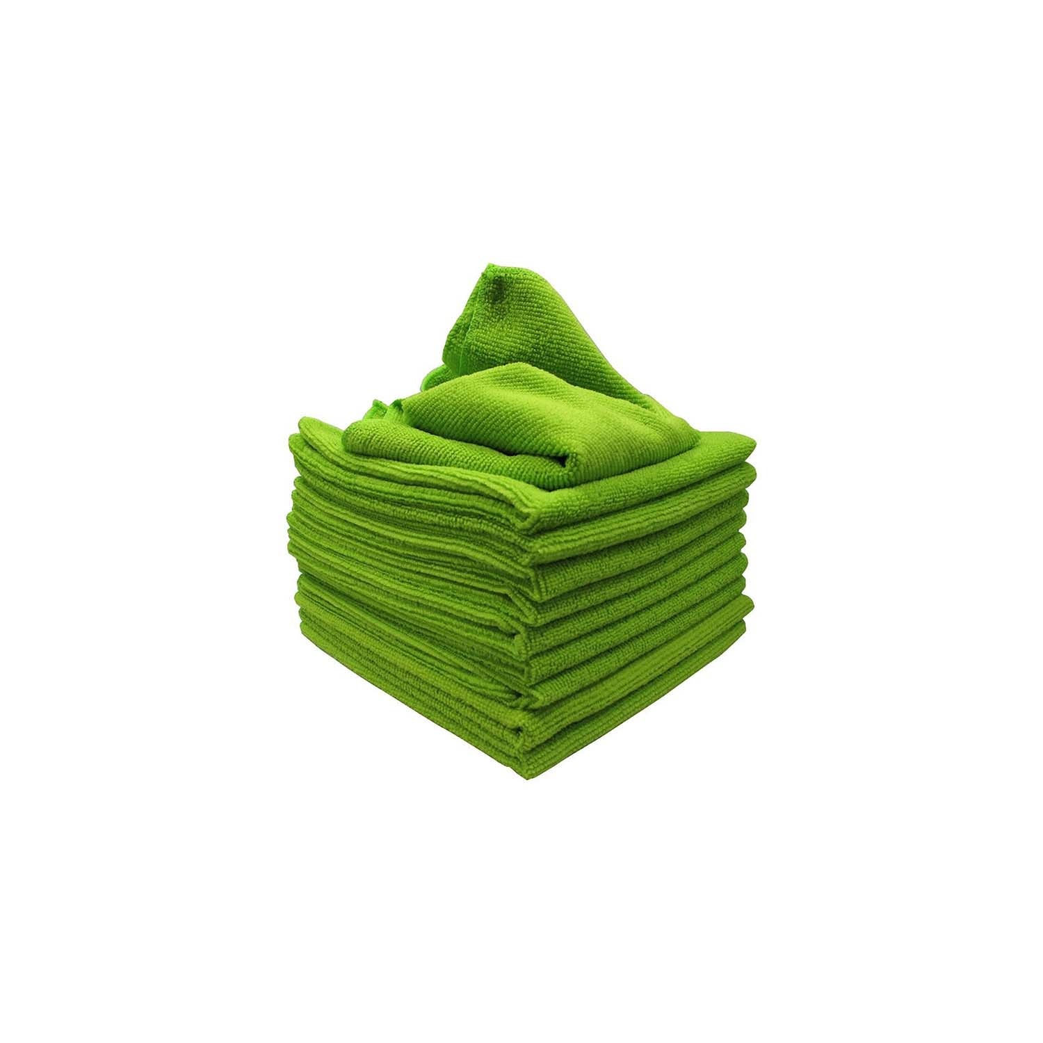 KleenMe Microfibre Cleaning Cloths | Green | Pack of 10