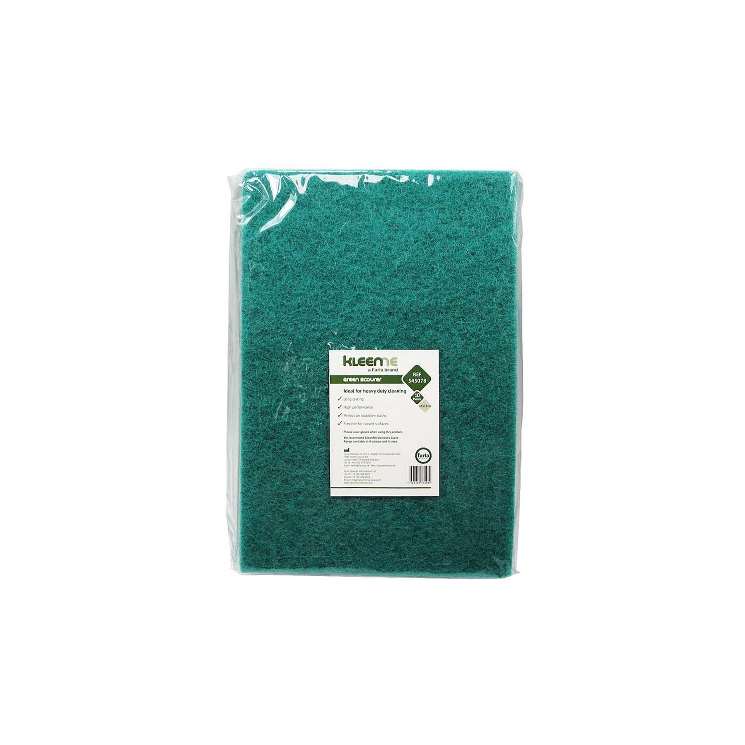 KleenMe Green Scourers | 23 x 15cm | Pack of 10 (1)