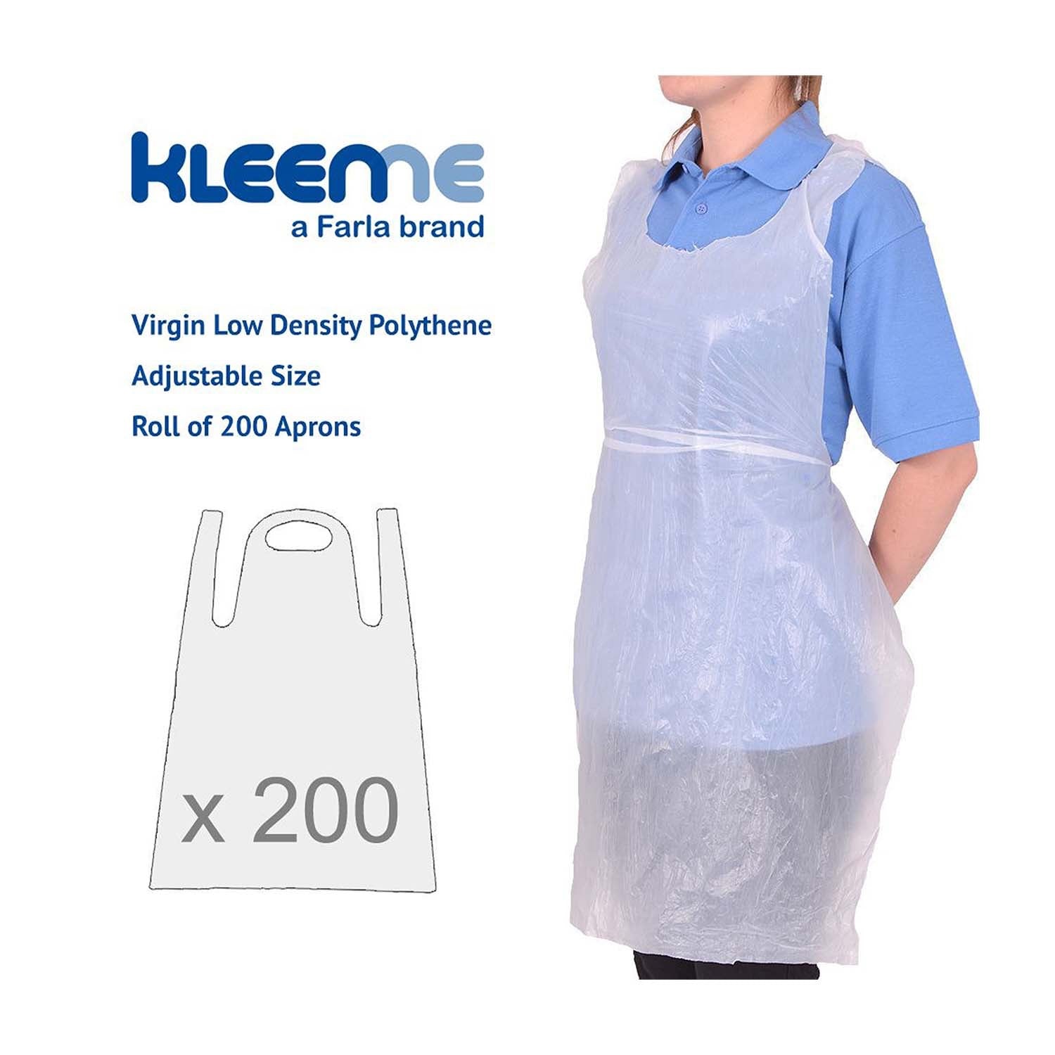 KleenMe Disposable Aprons Roll | Virgin LDPE | White | Pack of 200